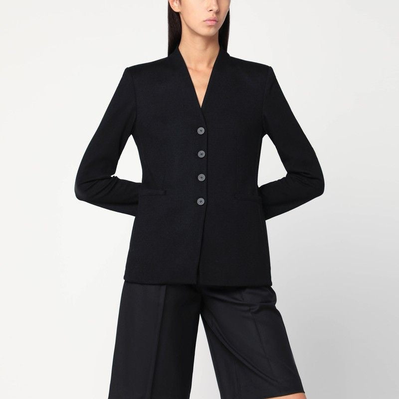 HARRIS WHARF LONDON Single-Breasted Virgin Wool Jacket