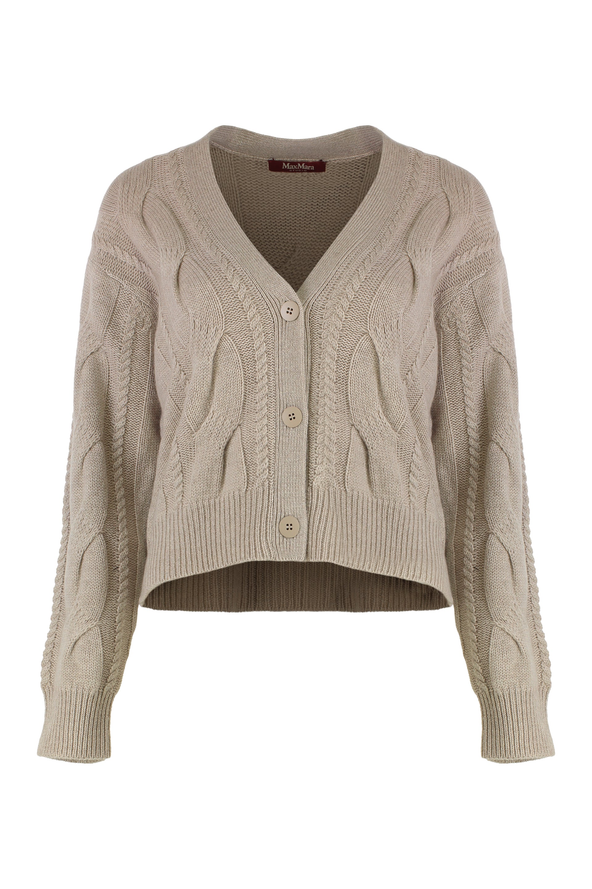 MAX MARA STUDIO Mini Wool and Cashmere Braided Cardigan