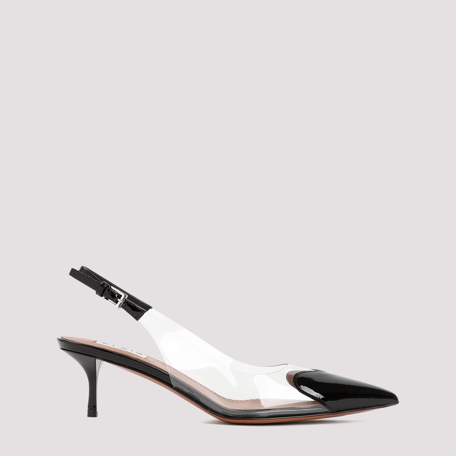 ALAÏA Kitten Heel Slingbacks with Heart Cutout and Transparent Inserts