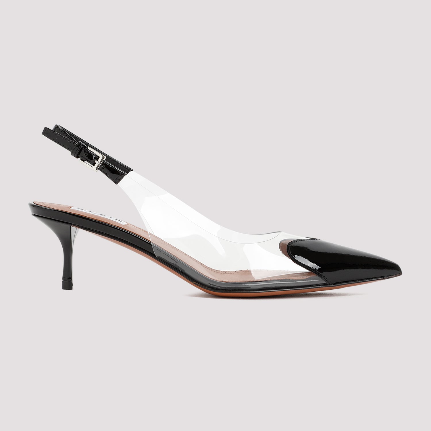 ALAÏA Kitten Heel Slingbacks with Heart Cutout and Transparent Inserts