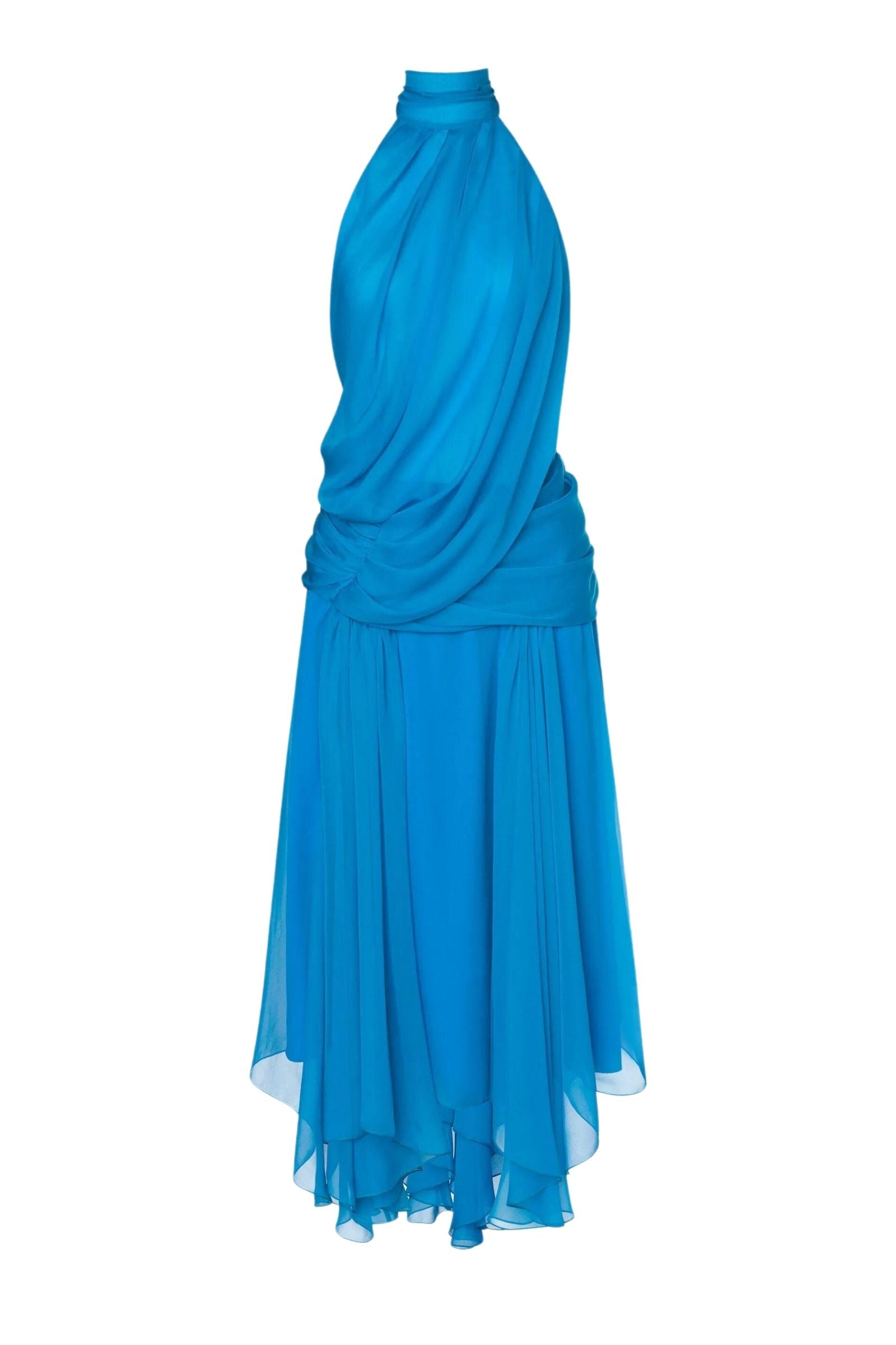 ALBERTA FERRETTI Ethereal Flowing Dress with V-Cut Back