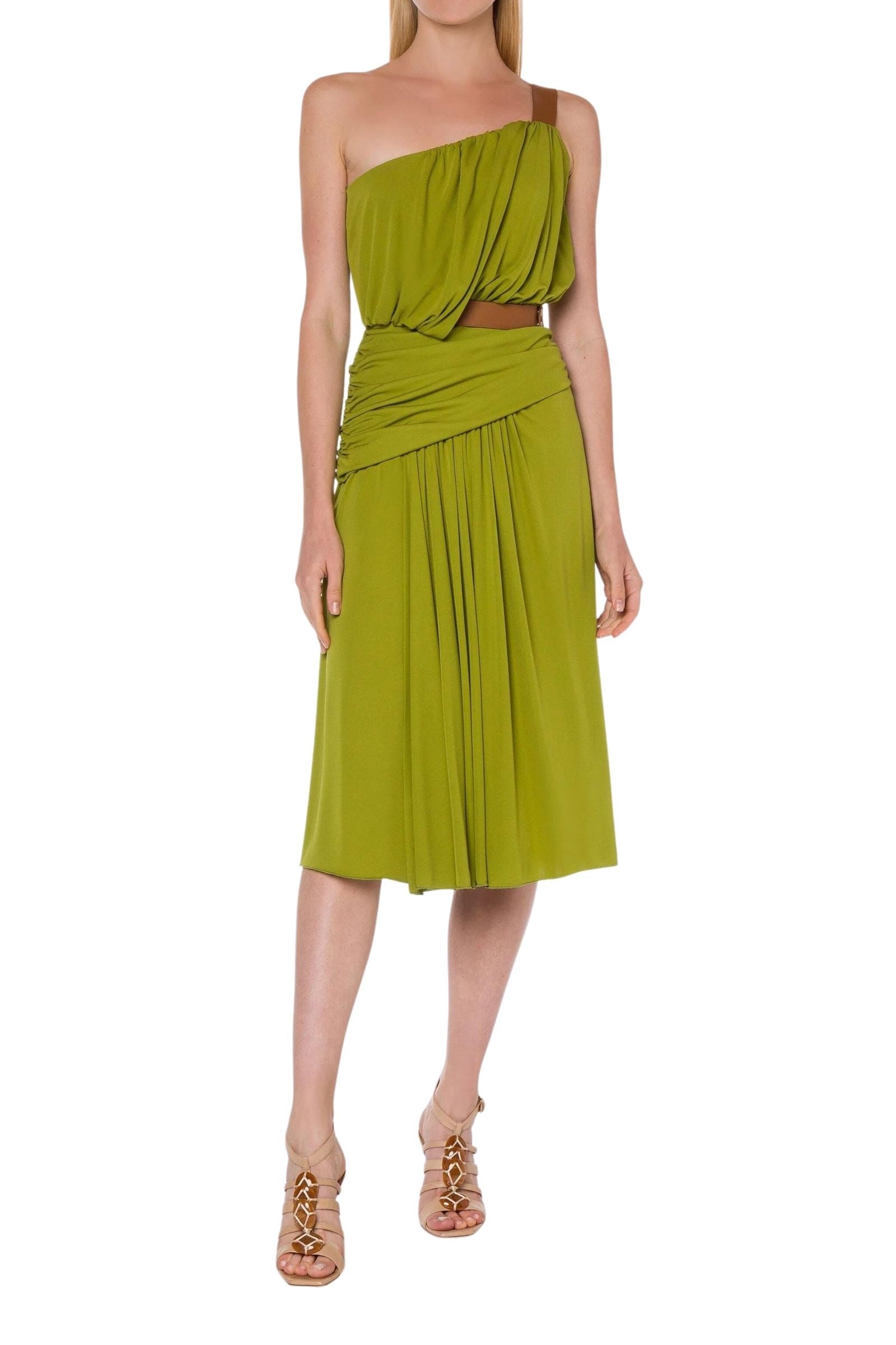ALBERTA FERRETTI One-Shoulder Midi Dress for Spring/Summer