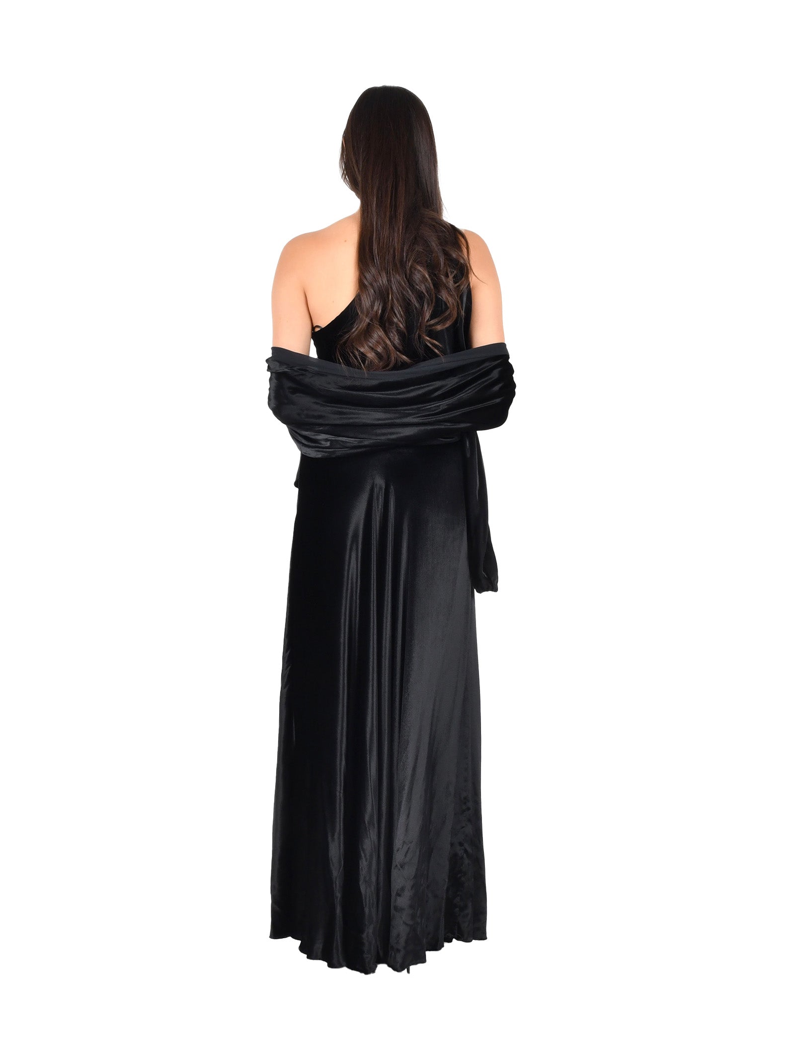 ALBERTA FERRETTI One-Shoulder Mini Dress with Detachable Stole