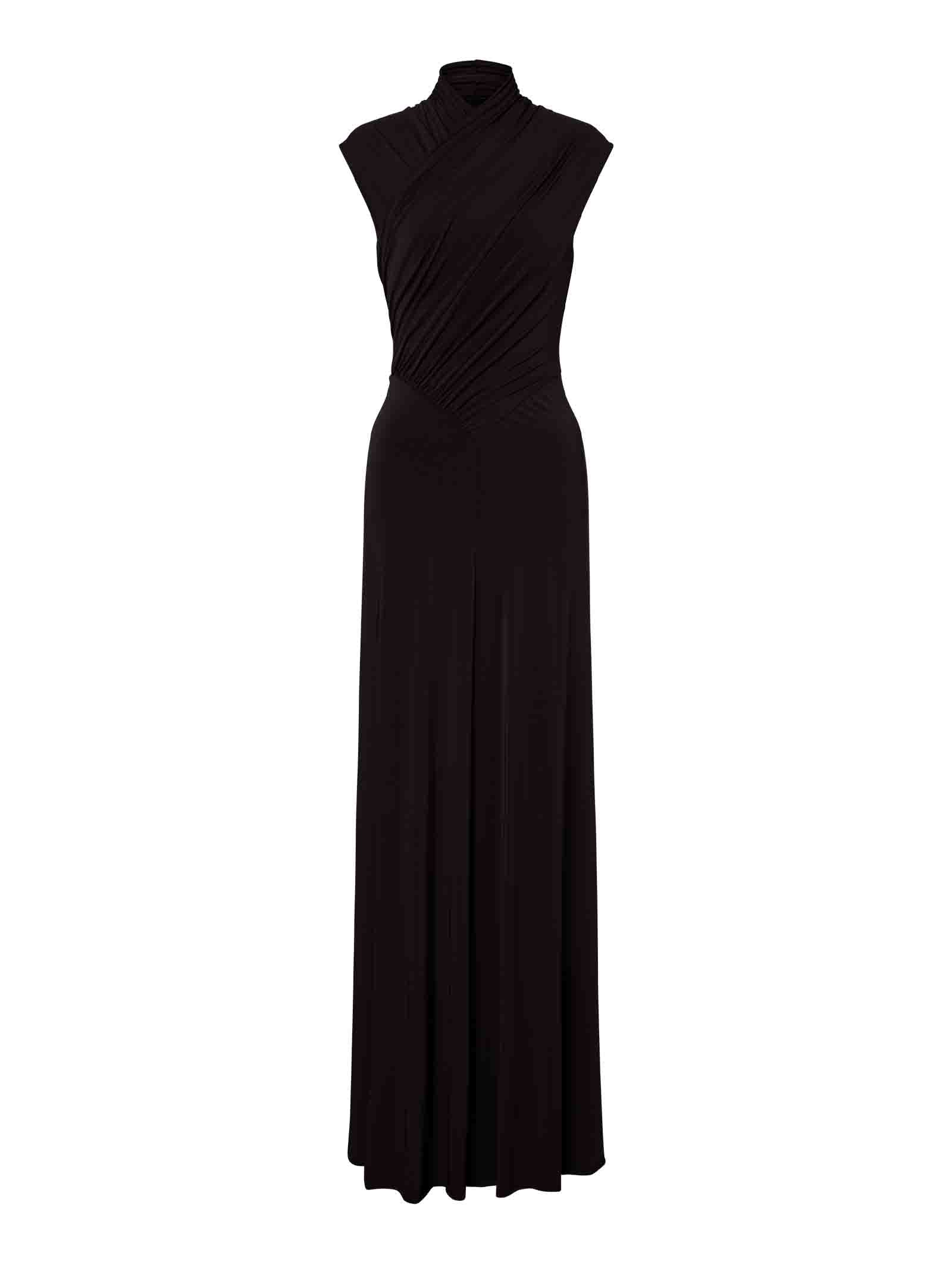 ALBERTA FERRETTI Draped Wrap Long Fitted Dress for Elegant Occasions