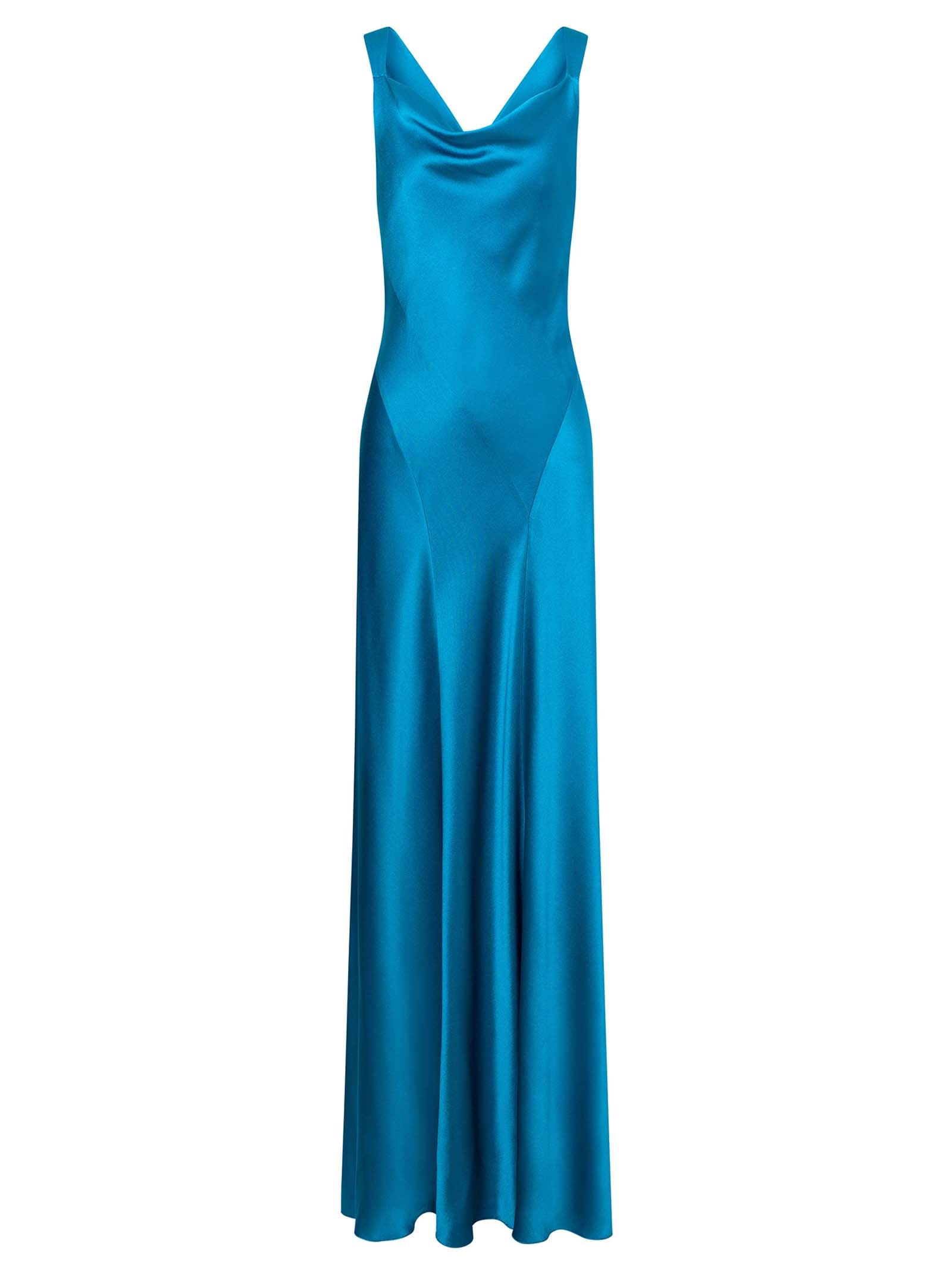 ALBERTA FERRETTI Elegant Draped Long Dress in Size 42 IT