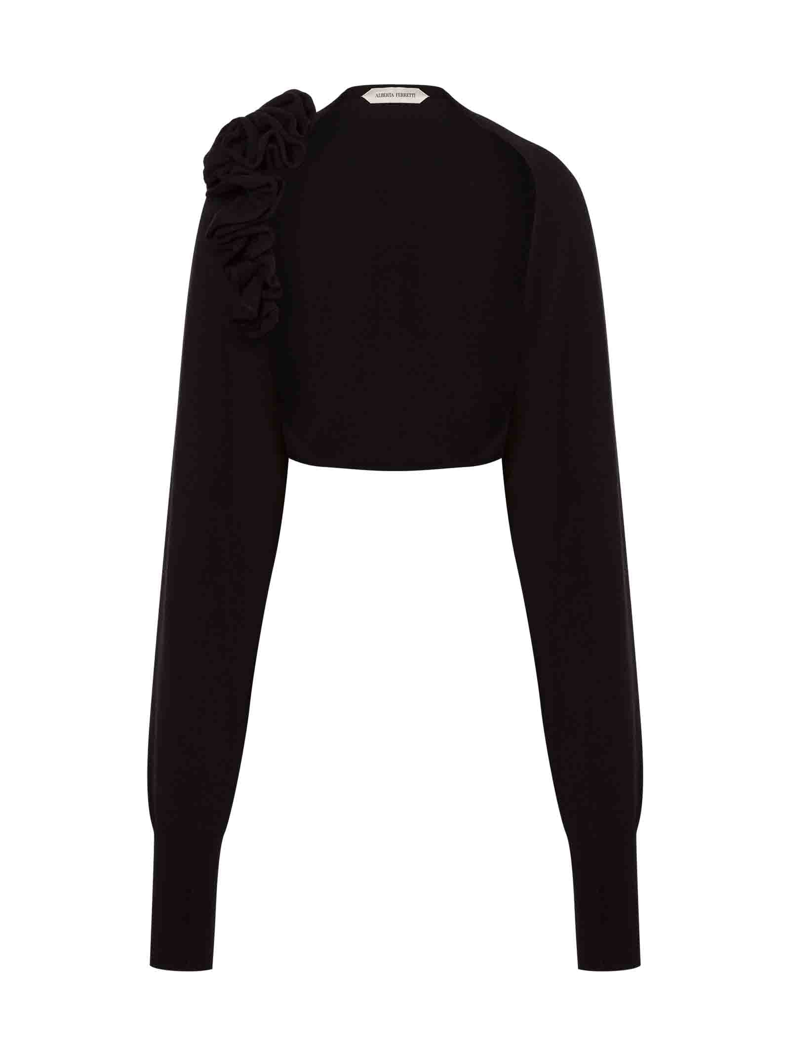 ALBERTA FERRETTI Elegant Floral Design Bolero Sweater for Women - FW25