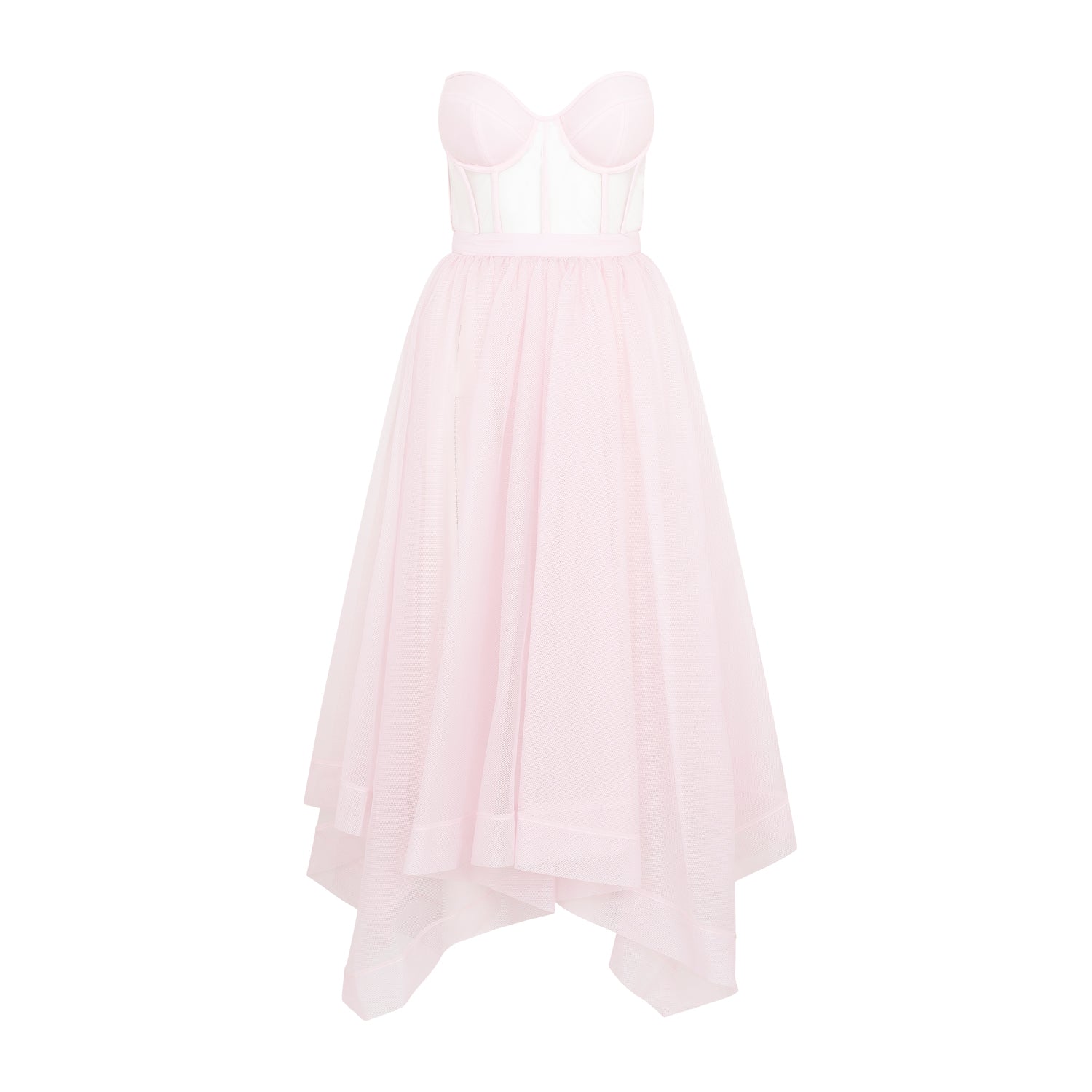 ALEXANDER MCQUEEN Bustier Midi Tulle Dress for Women