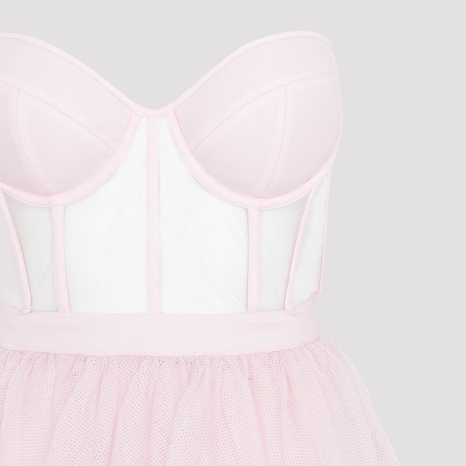 ALEXANDER MCQUEEN Bustier Midi Tulle Dress for Women