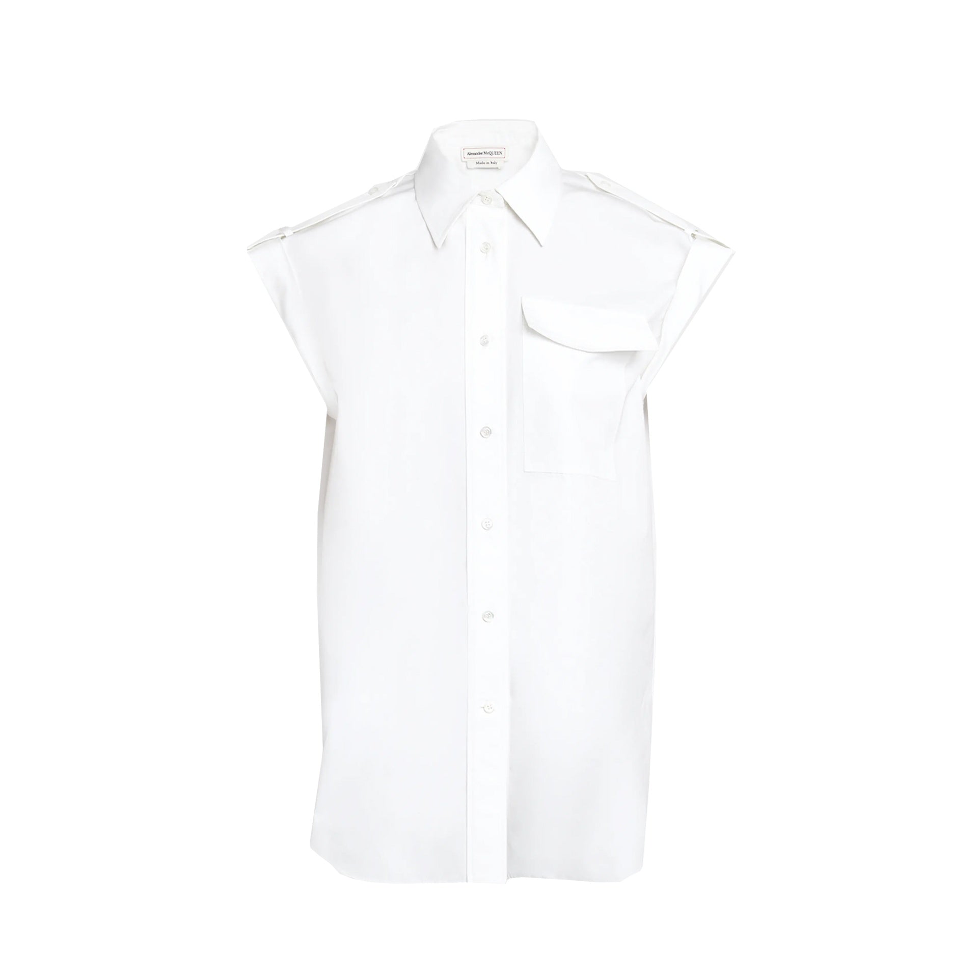ALEXANDER MCQUEEN Sleeveless Cotton Shirt for Women - Fall Winter 24/25