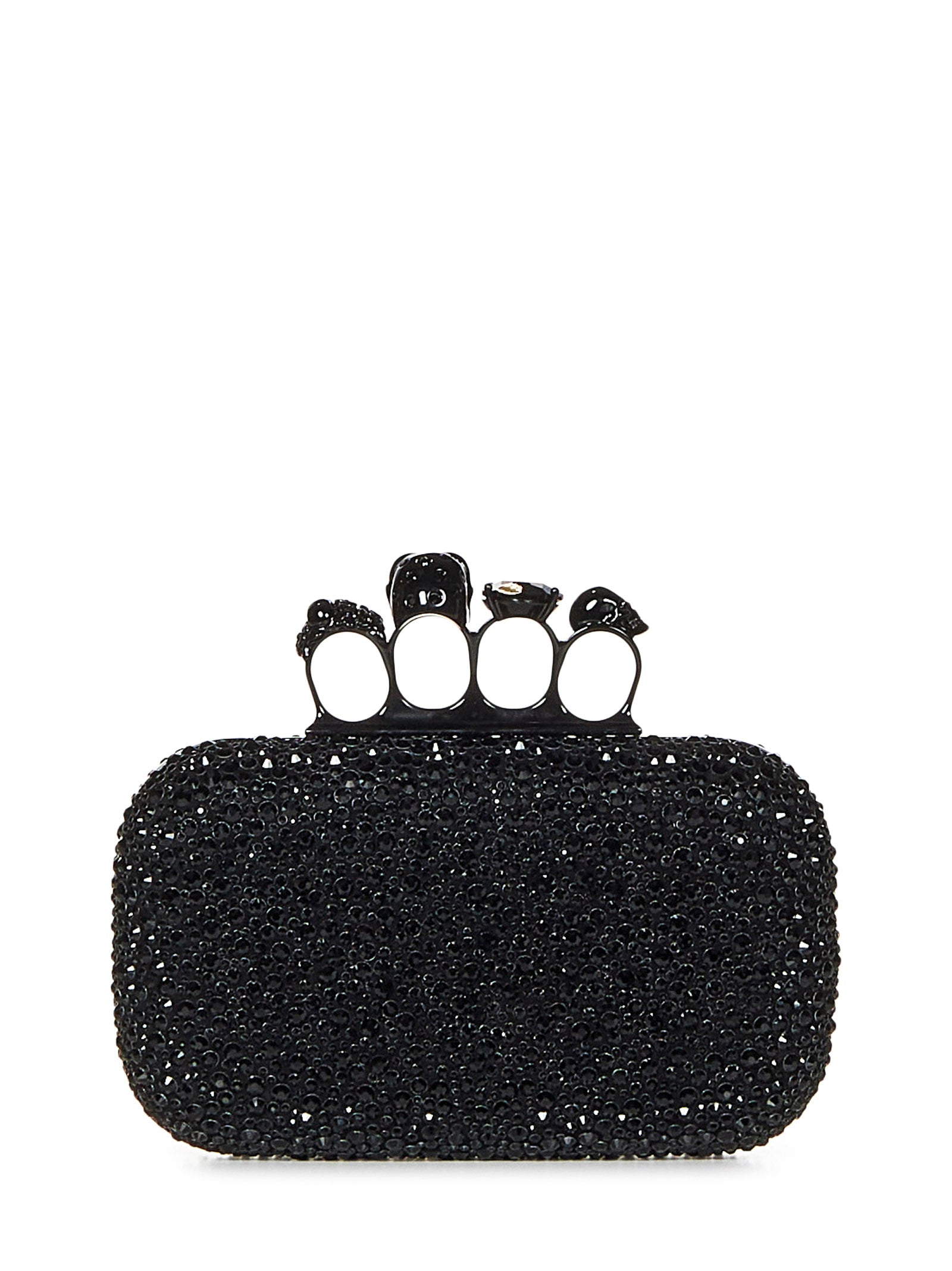ALEXANDER MCQUEEN Mini Knuckle Clutch Handbag with Crystal Accents