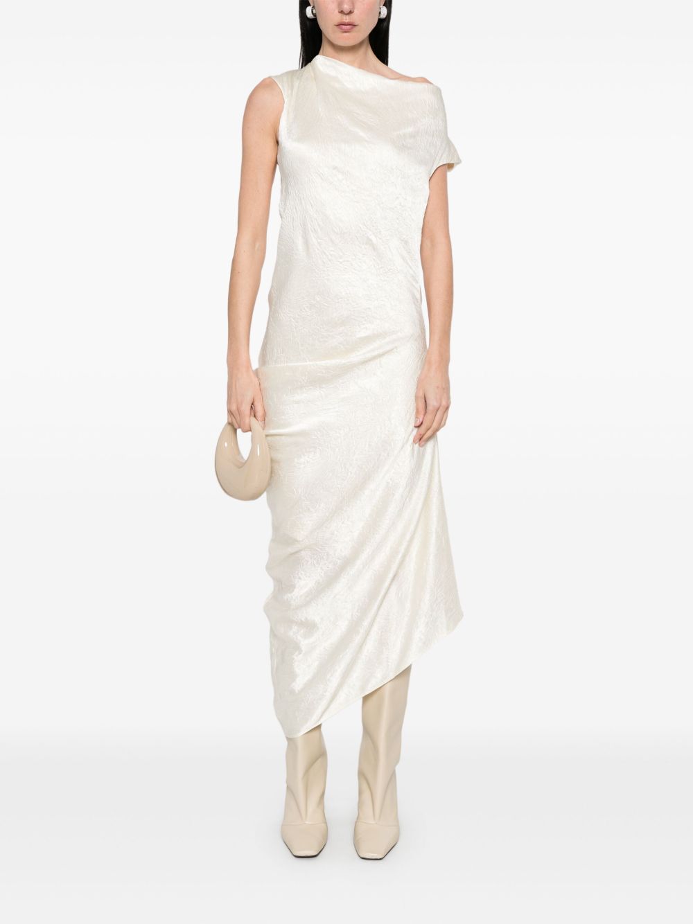 ALEXANDER MCQUEEN Asymmetric Draped Midi Dress for Elegant Occasions