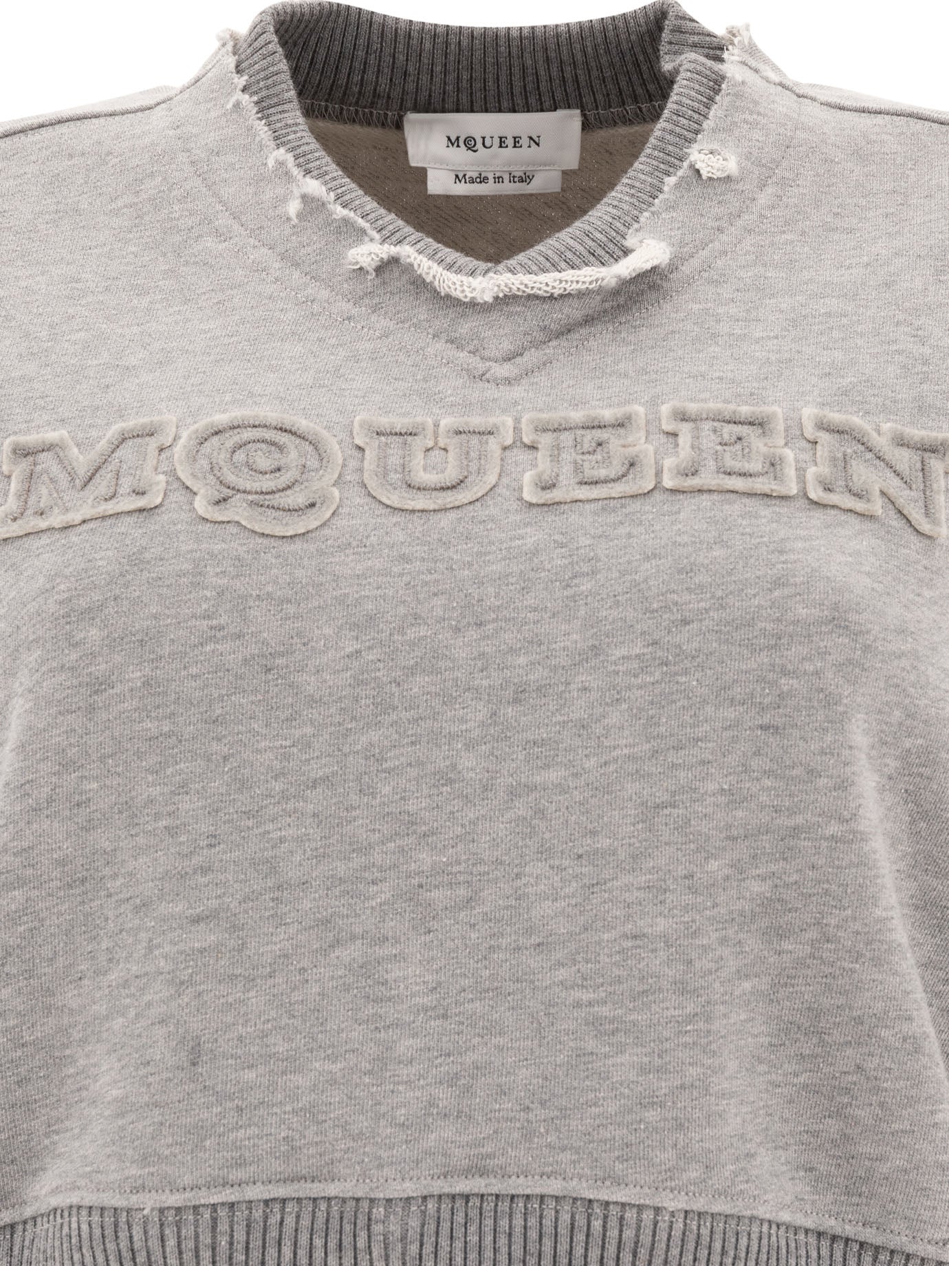 ALEXANDER MCQUEEN Cropped Sweatshirt with McQueen Logo