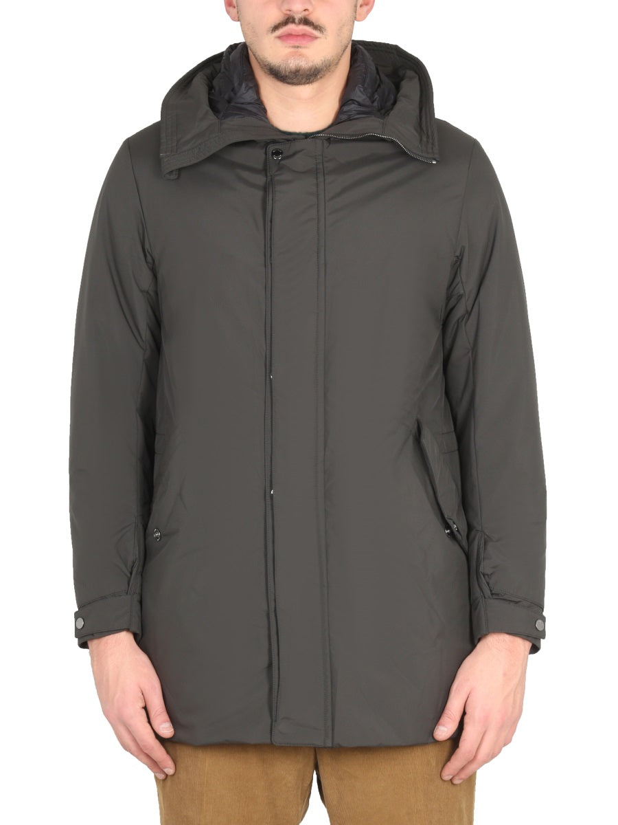 MOORER Men's High Neck Hooded Jacket