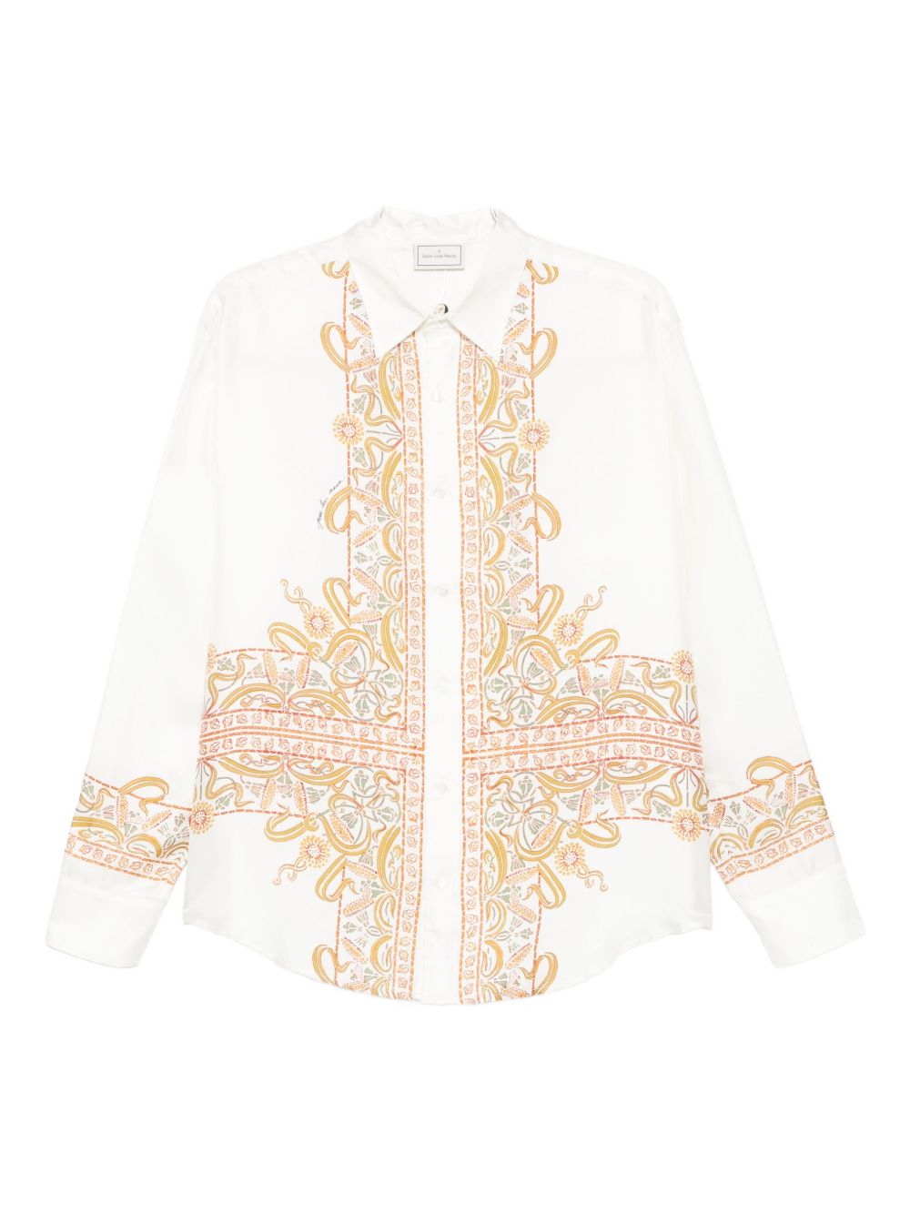 PIERRE LOUIS MASCIA Embroidered Silk Long Sleeve Shirt