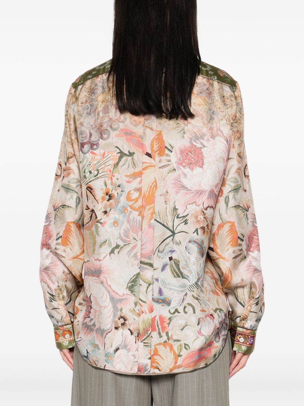 PIERRE LOUIS MASCIA Printed Silk Long Sleeve Shirt