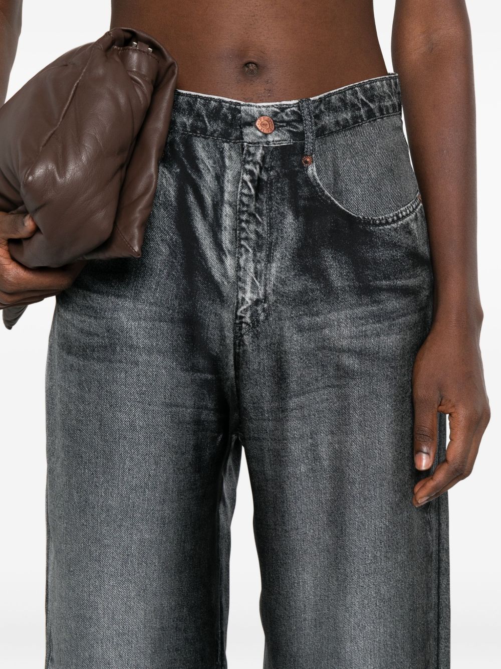 PIERRE LOUIS MASCIA Wide Leg High Waist Silk Trousers