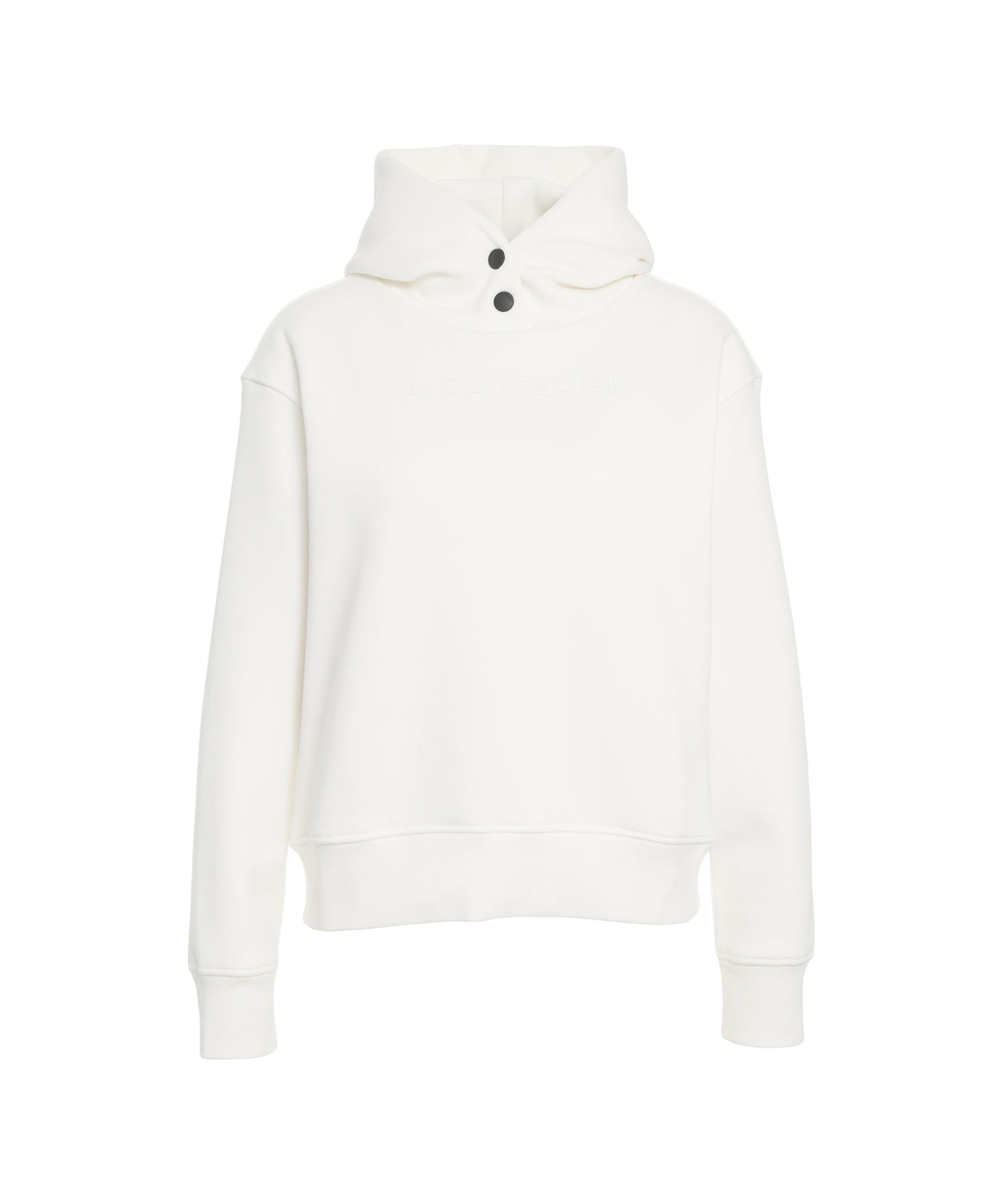 ALPHA TAURI Modern Women's Hoodie with High Collar and Logo Detail