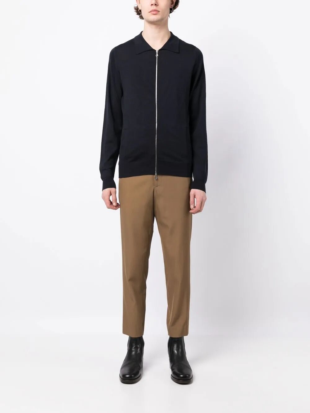 JOHN SMEDLEY Men's Zip-Up Cardigan