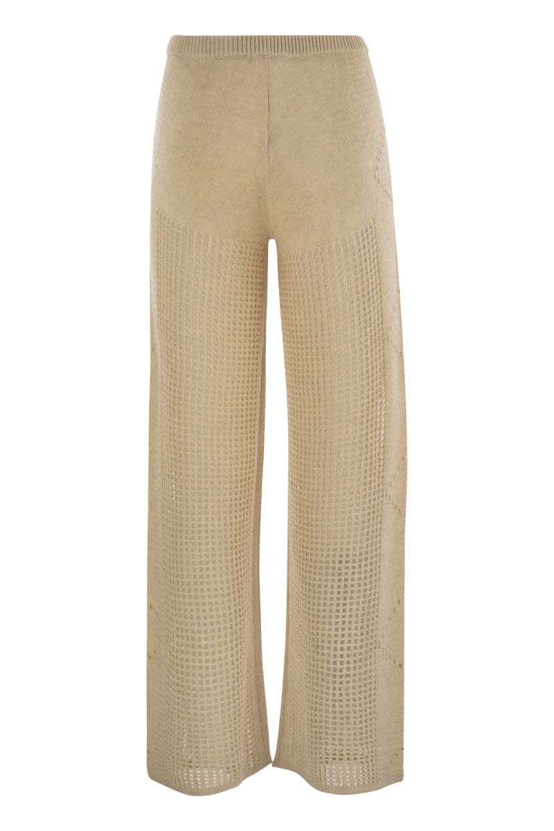 MC2 SAINT BARTH Chic Crochet Flare Trousers - Mid-Rise