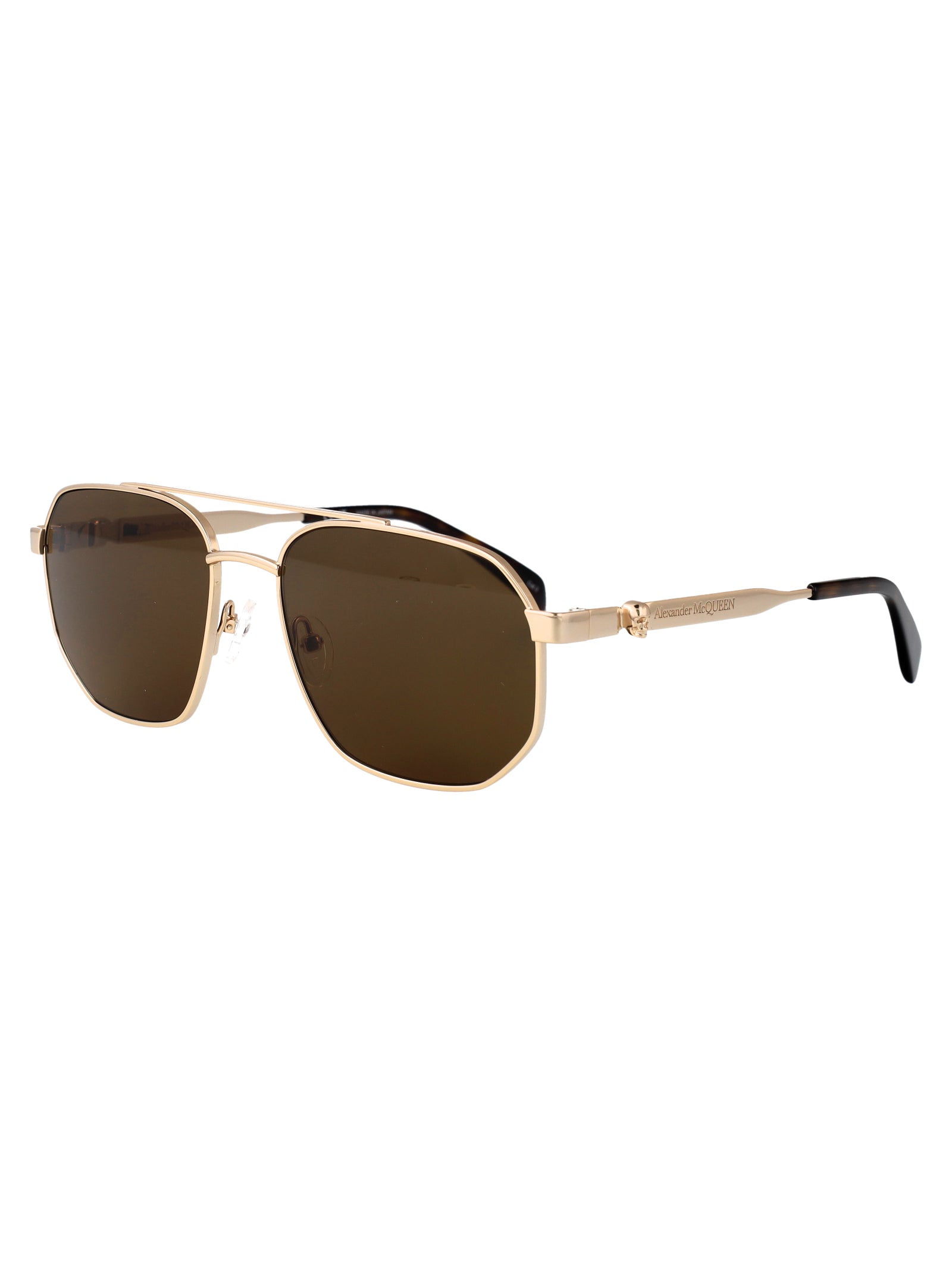 ALEXANDER MCQUEEN Metallic Gold Sunglasses for Women