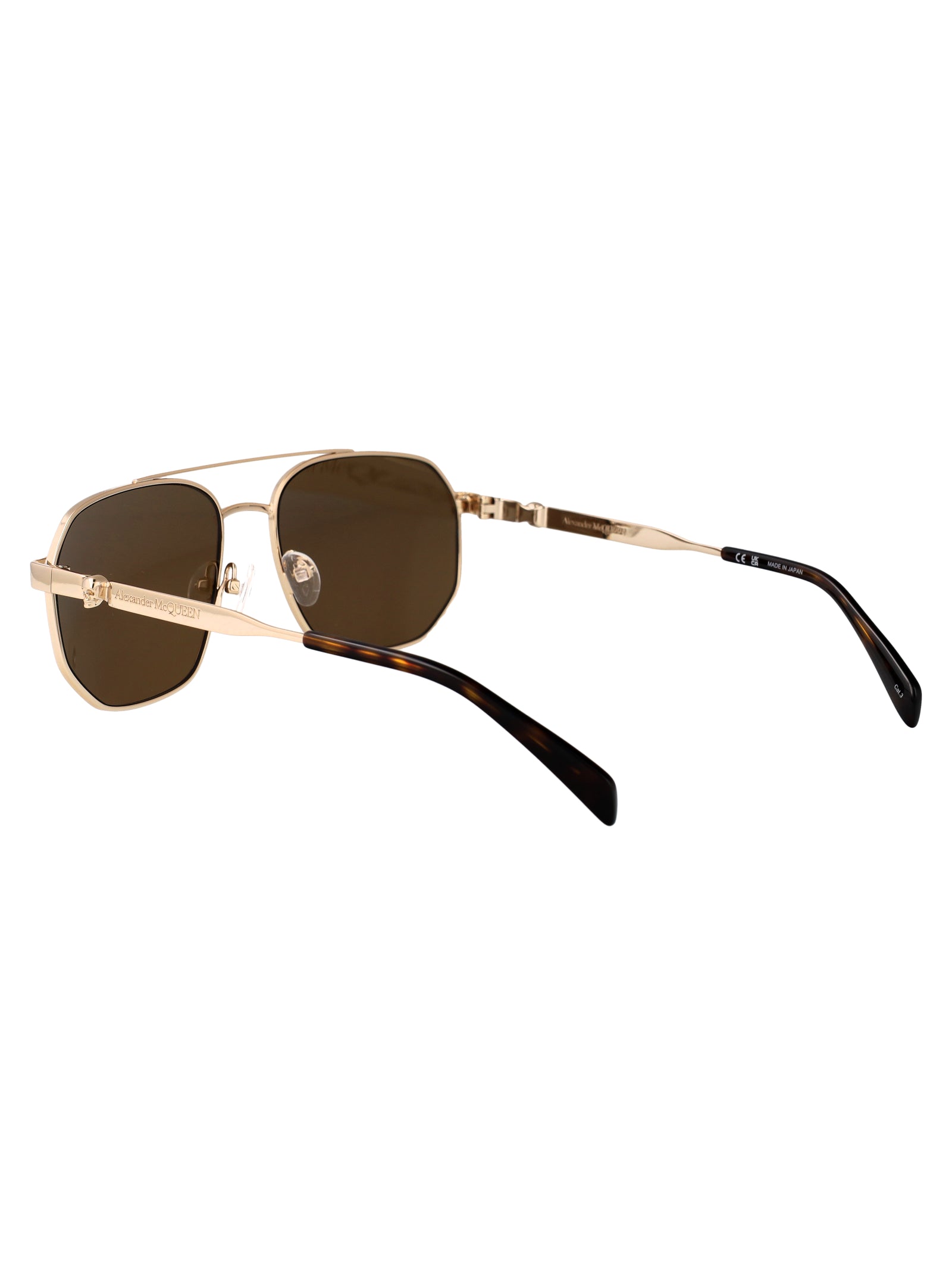 ALEXANDER MCQUEEN Metallic Gold Sunglasses for Women