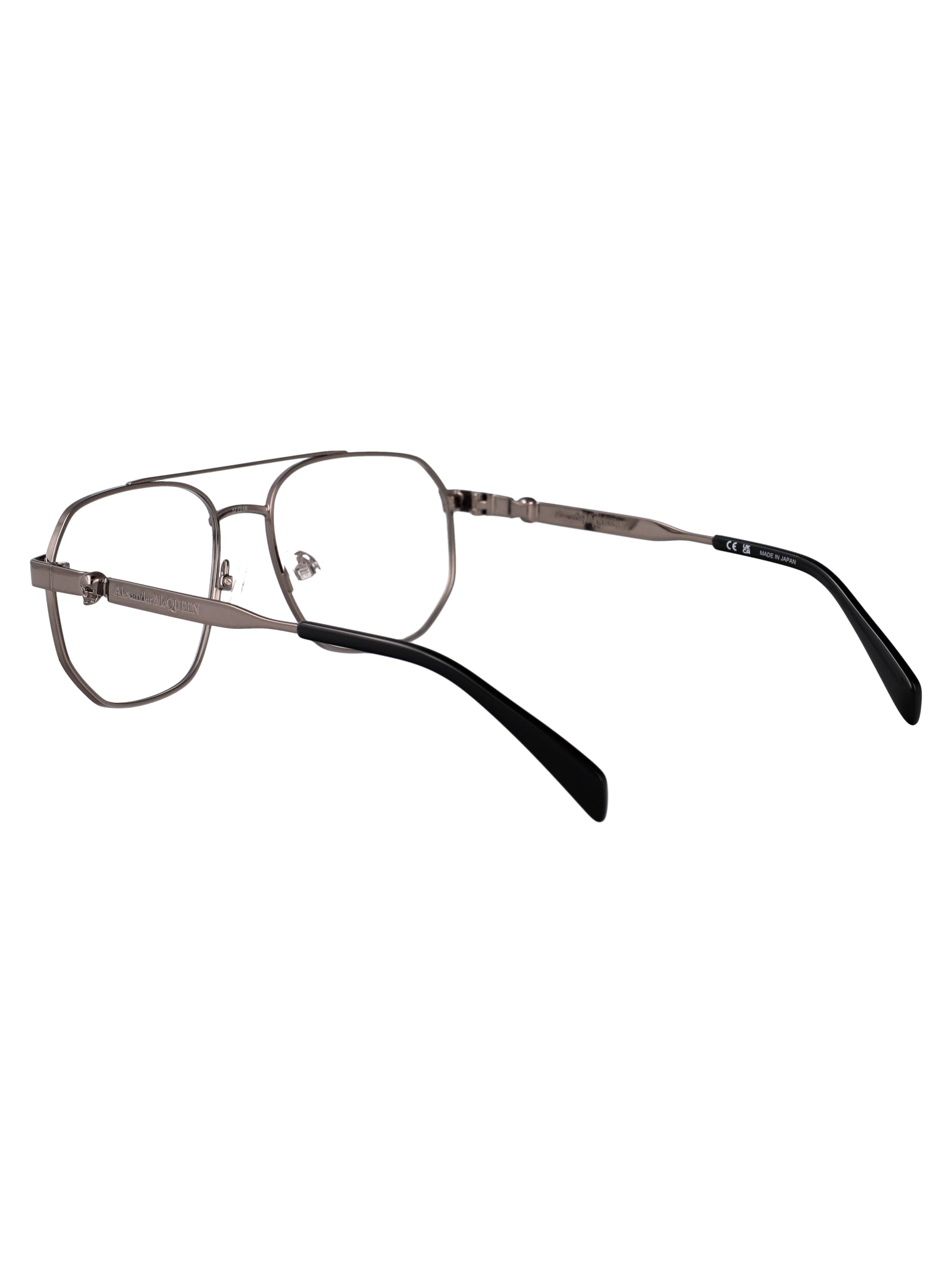 ALEXANDER MCQUEEN Ruthenium Metal Optical Glasses for Women