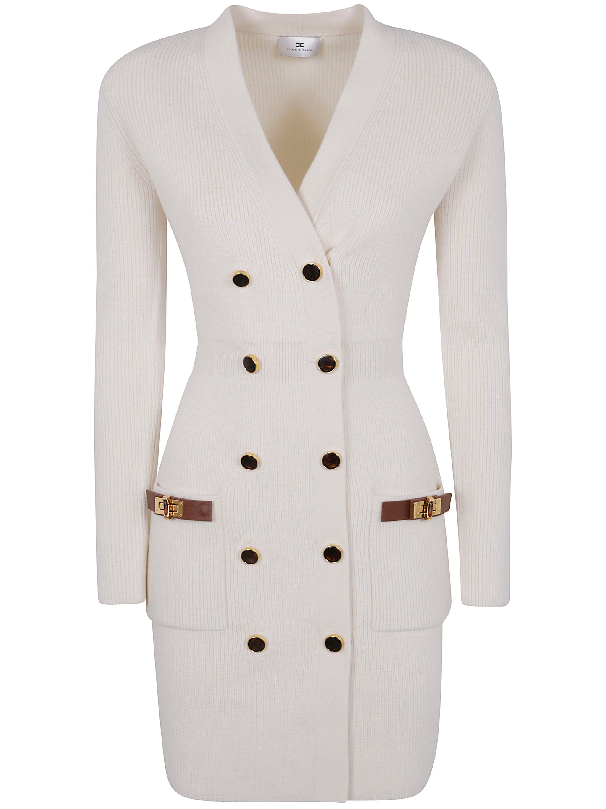 ELISABETTA FRANCHI Figure-Hugging Mini Knit Dress