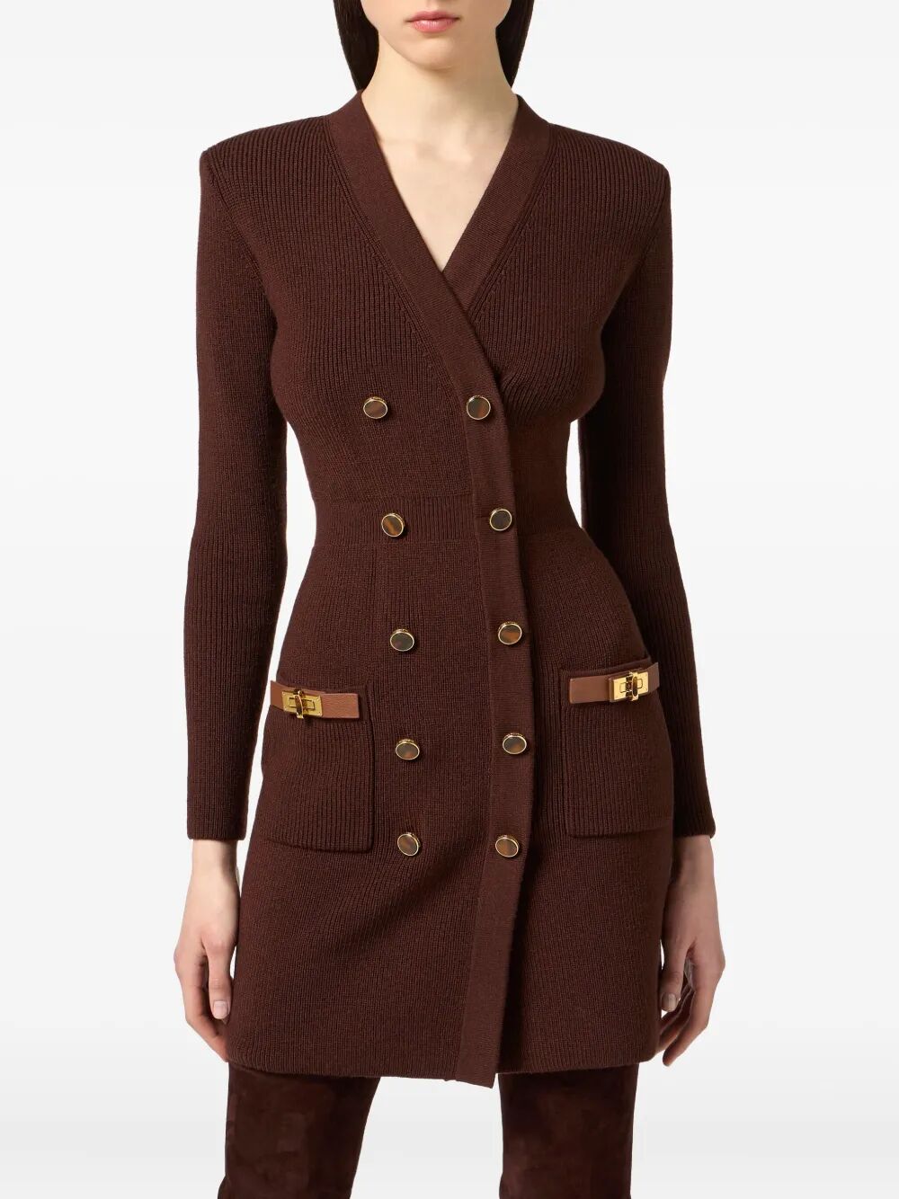 ELISABETTA FRANCHI Chic Double-Breasted Mini Dress for Women