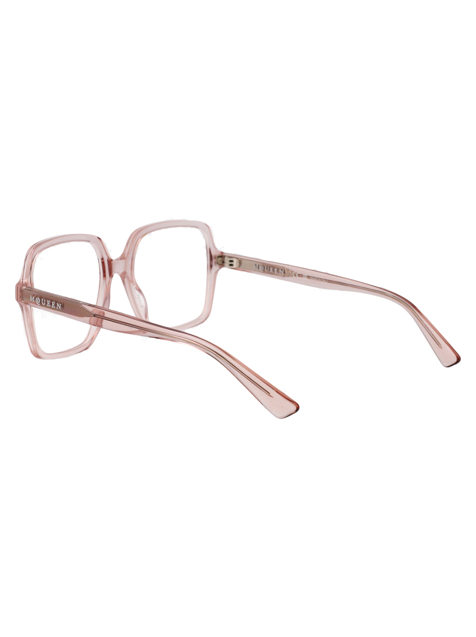 ALEXANDER MCQUEEN Transparent Recycled Acetate Optical Glasses for Women