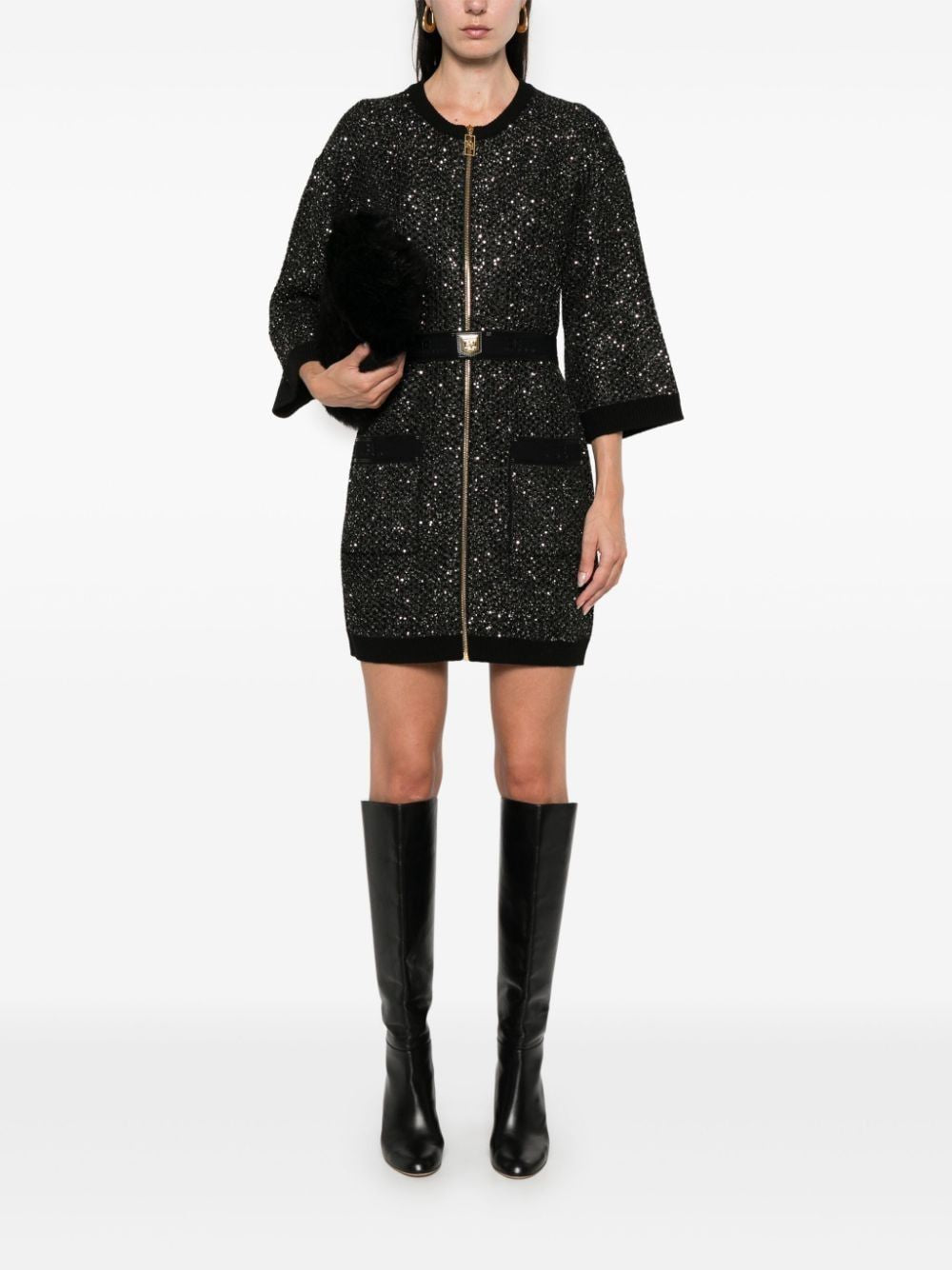 ELISABETTA FRANCHI Sequin Embellished Mini Dress - Women’s Fashion for FW24