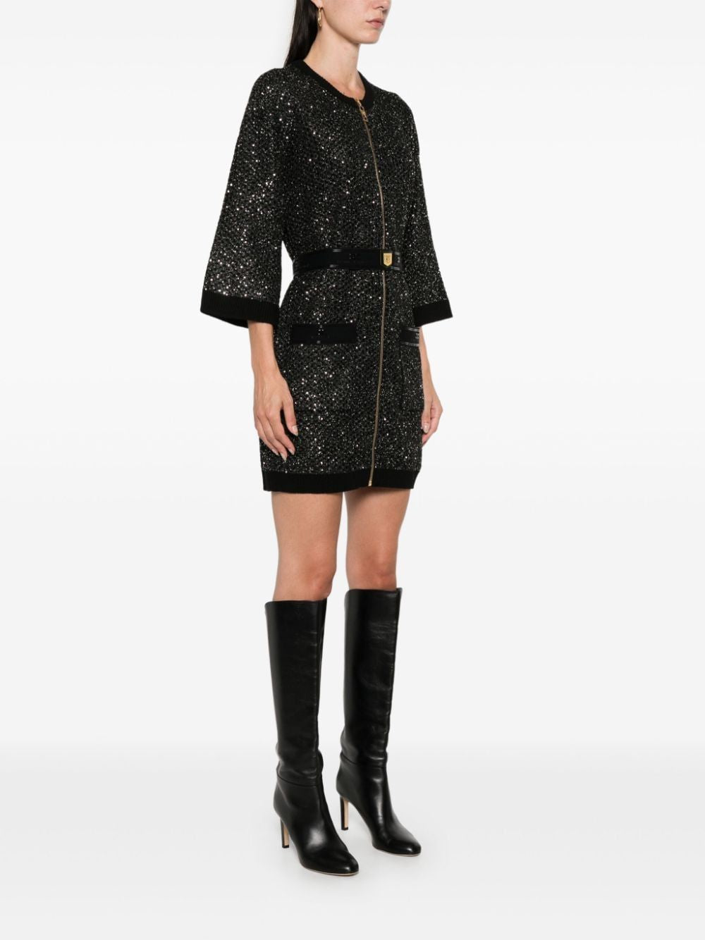 ELISABETTA FRANCHI Sequin Embellished Mini Dress - Women’s Fashion for FW24