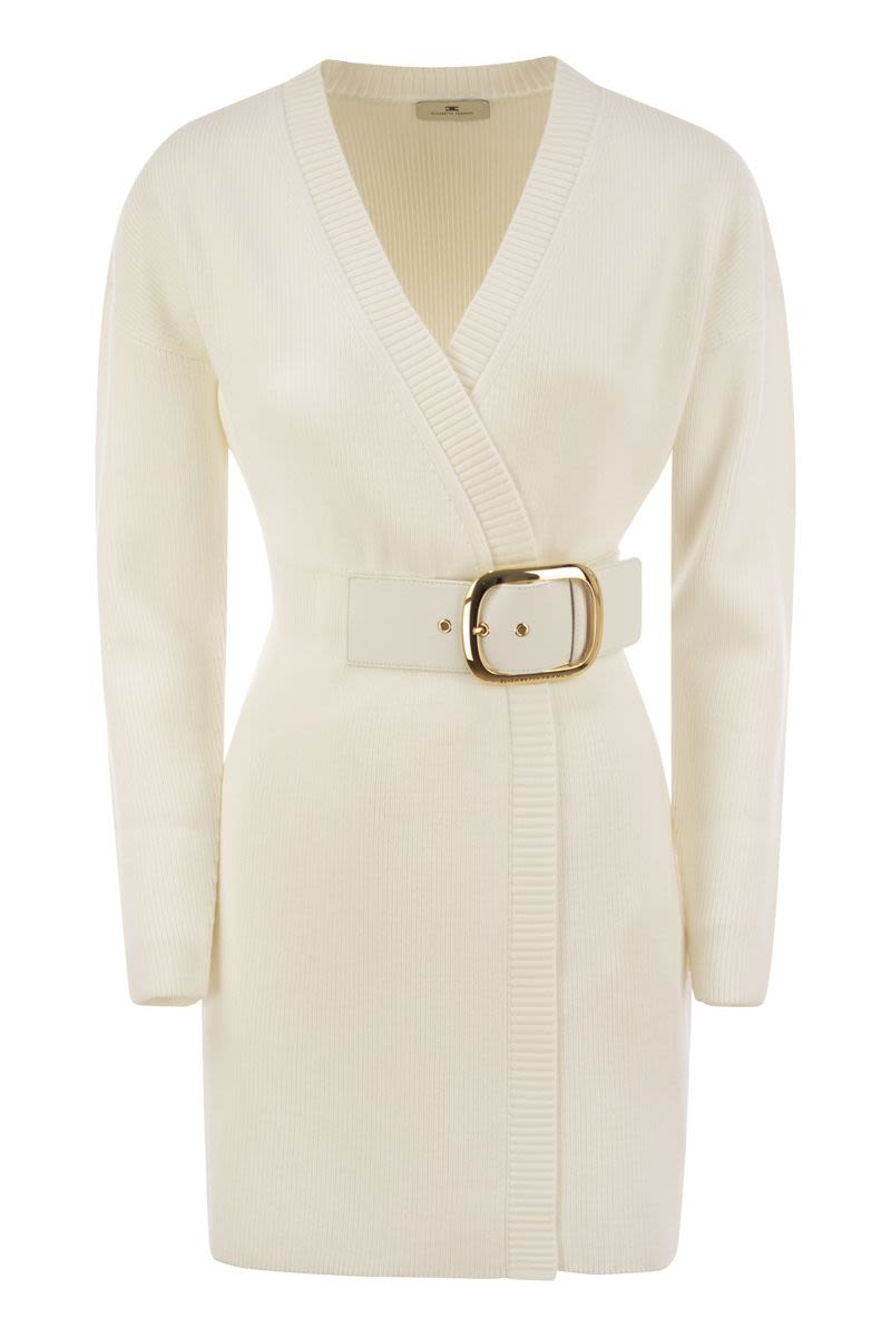 ELISABETTA FRANCHI Viscose Manteau Dress with Maxi Buckle - SS25