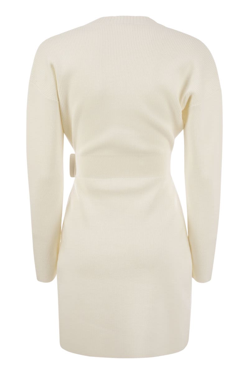 ELISABETTA FRANCHI Viscose Manteau Dress with Maxi Buckle - SS25