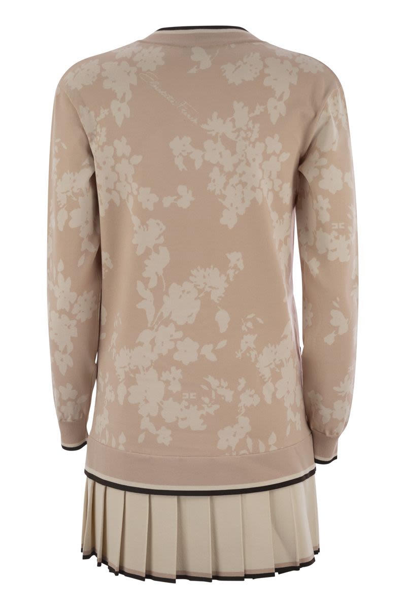 ELISABETTA FRANCHI Floral Jacquard Mini Dress