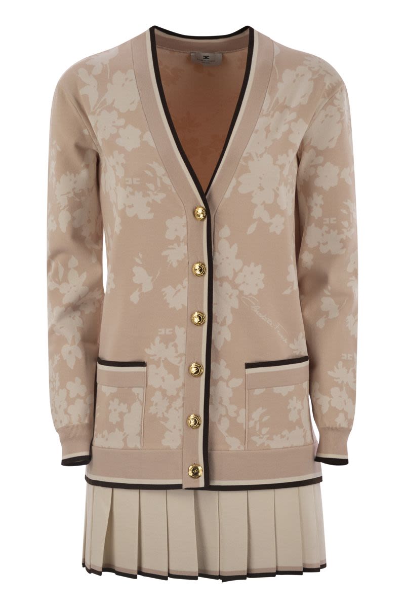 ELISABETTA FRANCHI Floral Jacquard Mini Dress