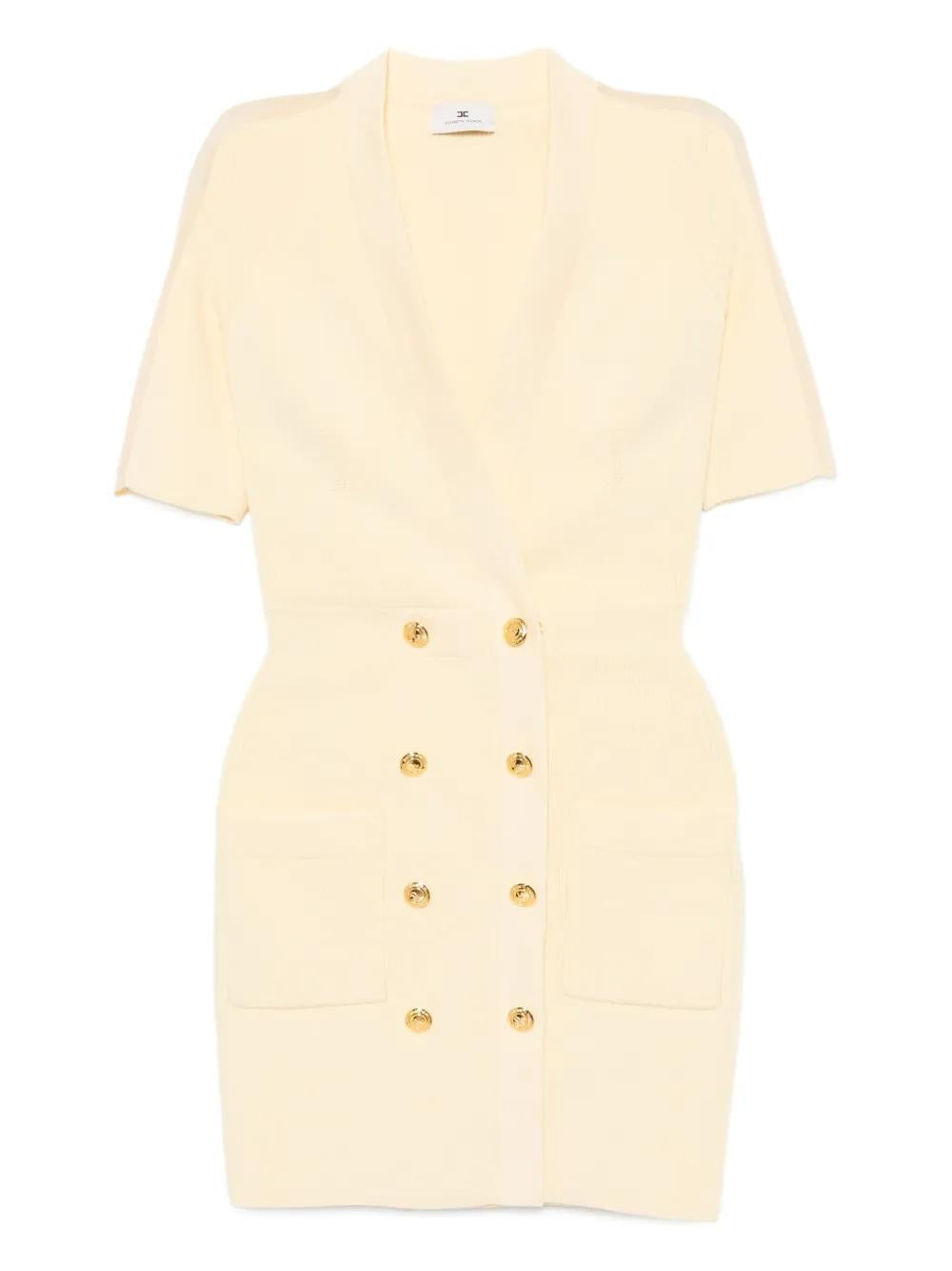 ELISABETTA FRANCHI Button-Front Knit Mini Dress for Women