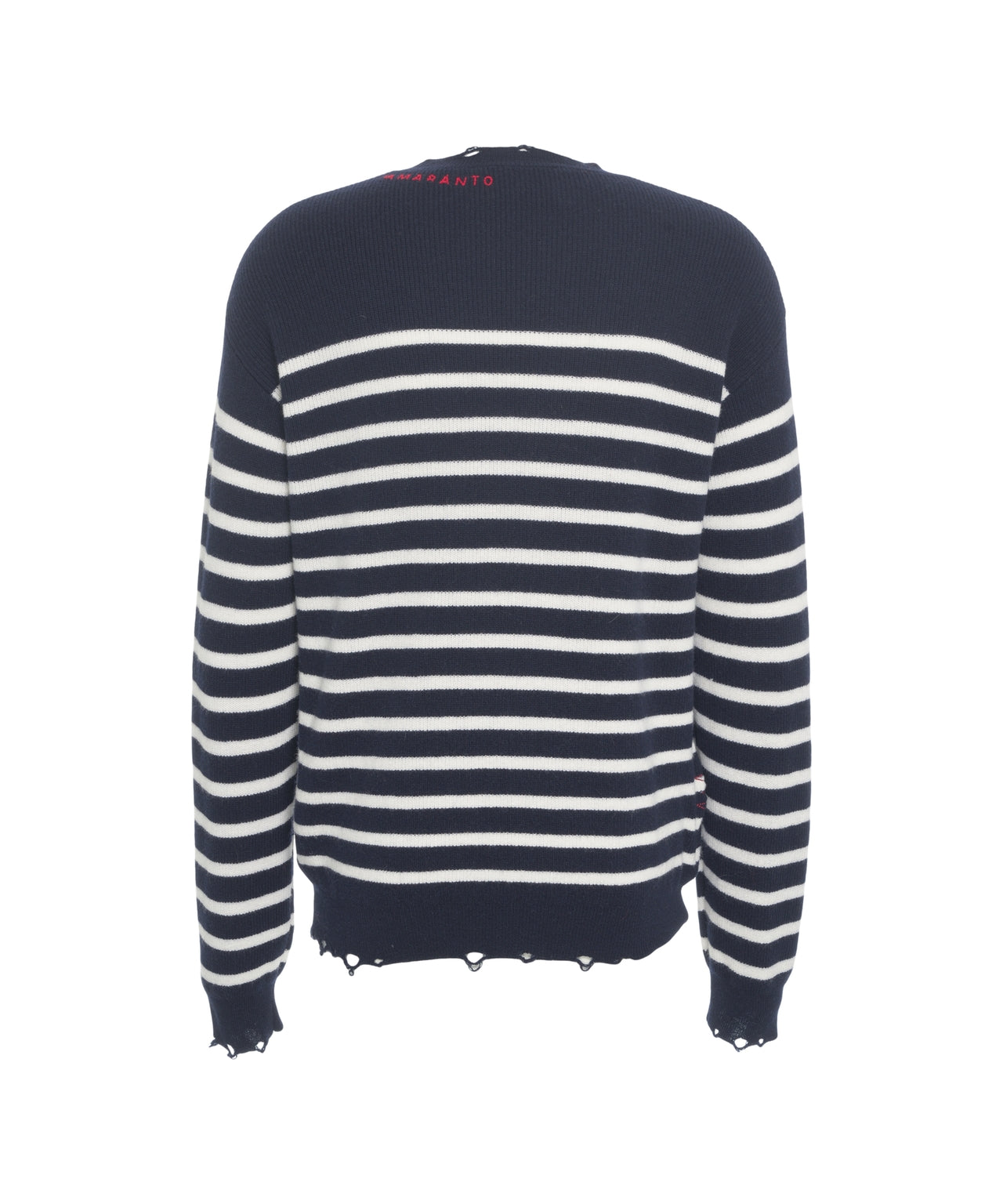 AMARANTO Striped Pullover Sweater with Fringed Hem - FW25