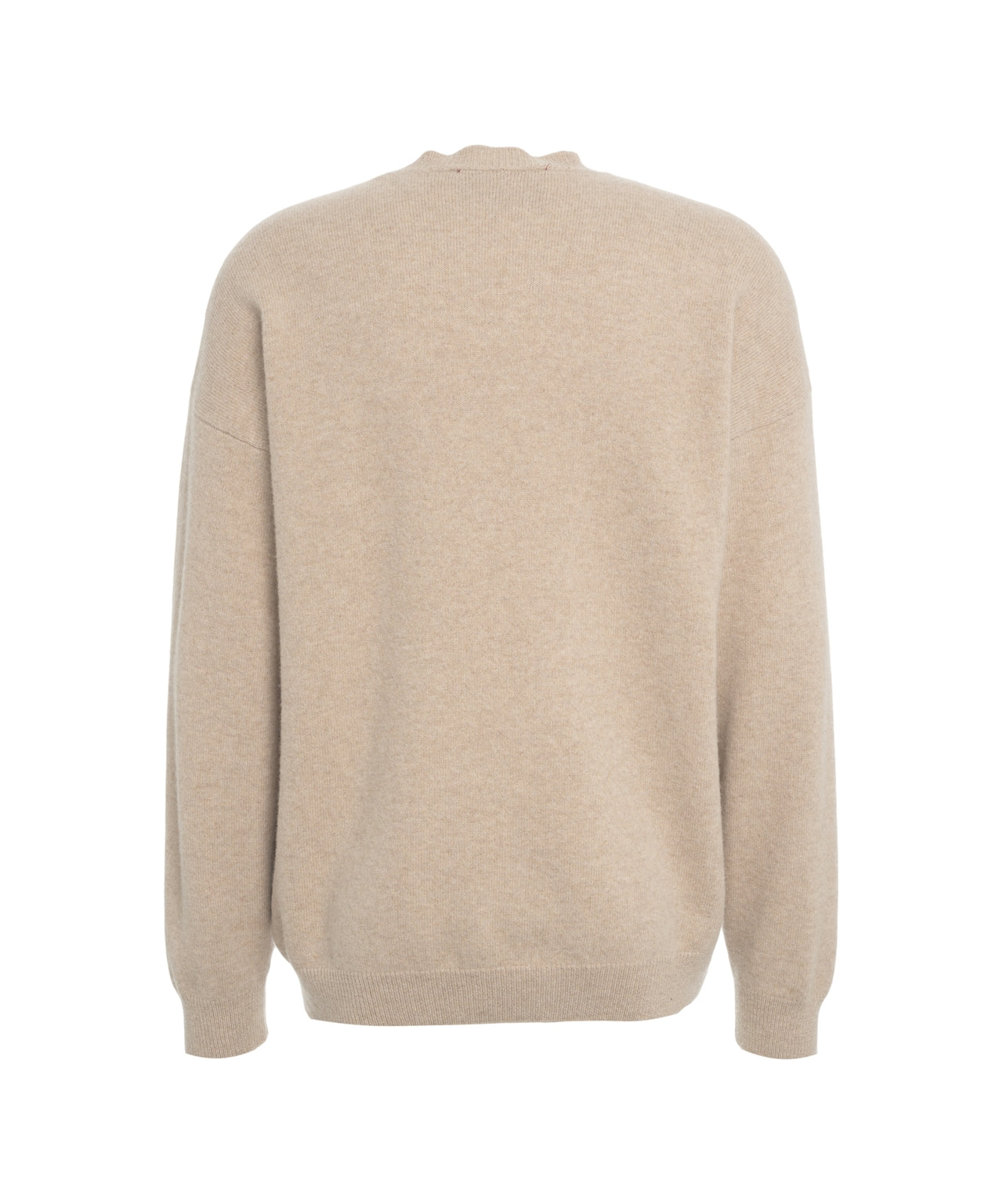 AMARANTO Beige Wool Pullover - Men's High-Quality Knitwear