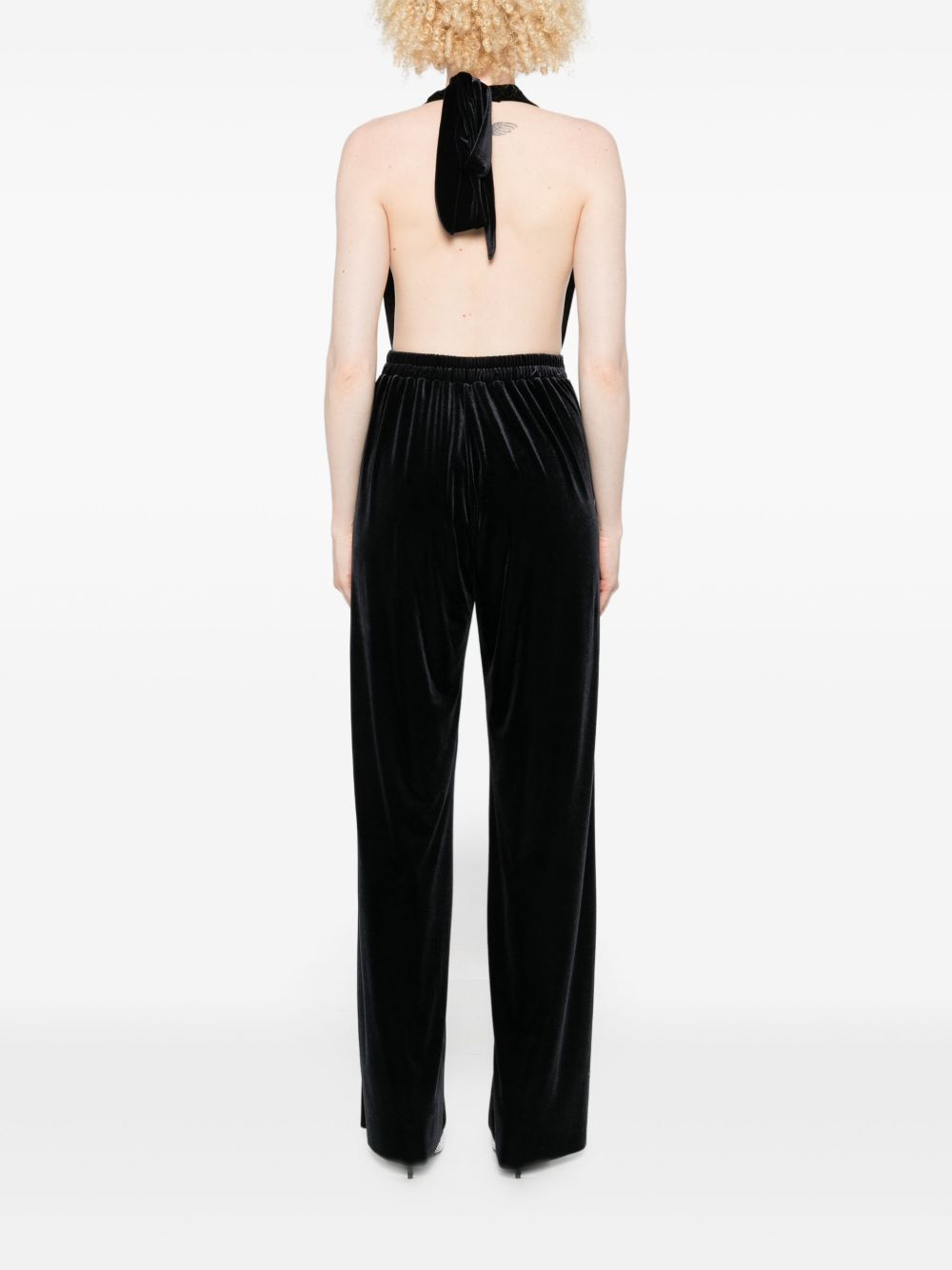 AMAZUIN Elegant Deep Neckline Jumpsuit for Women