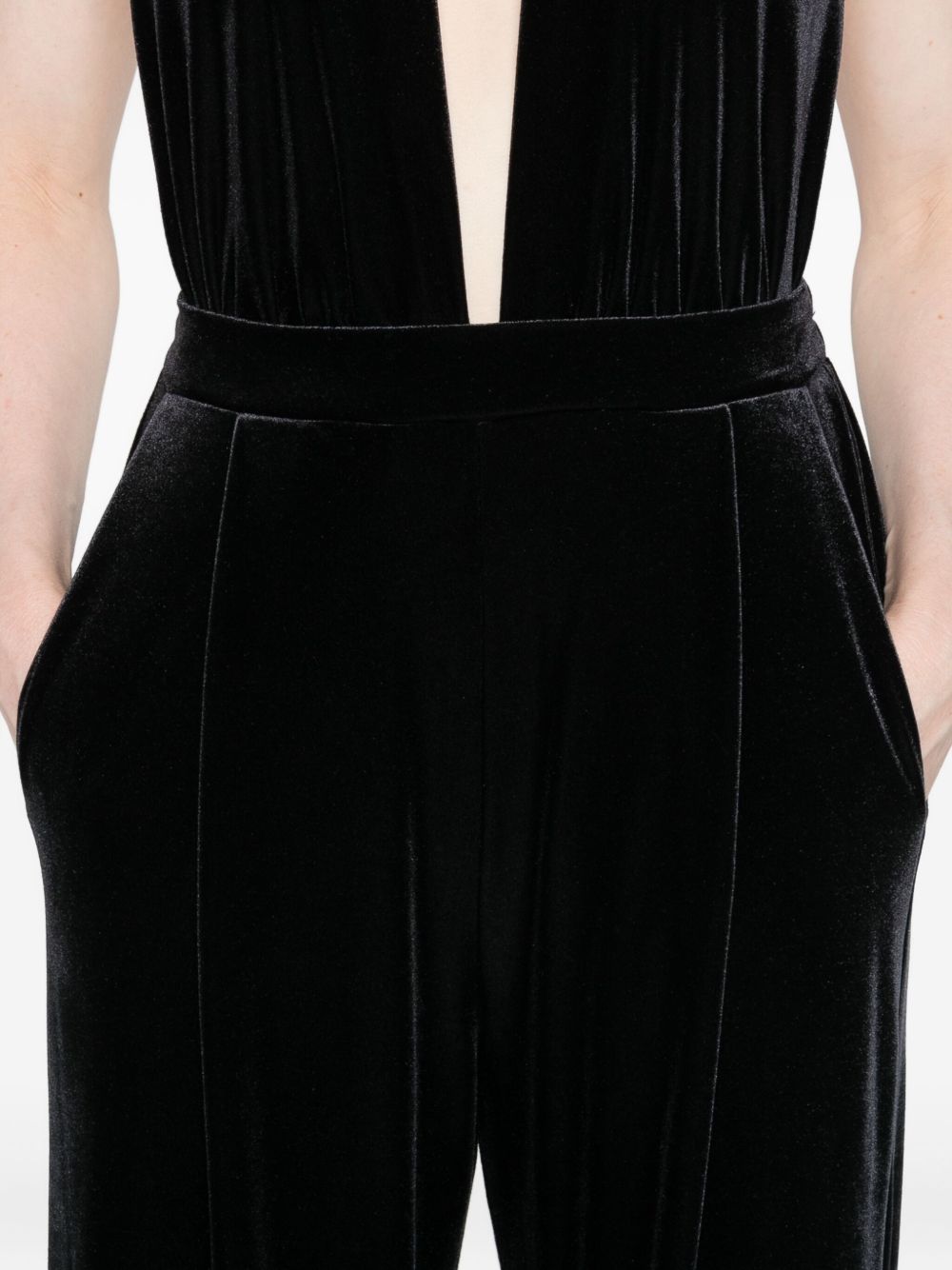 AMAZUIN Elegant Deep Neckline Jumpsuit for Women