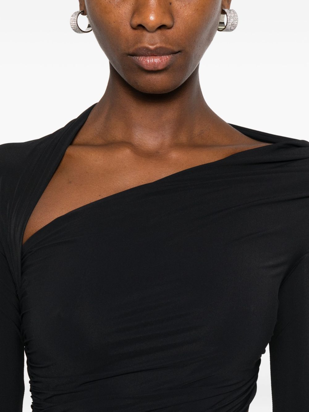 AMAZUIN Chic Asymmetrical Mini Dress with Cut-Out Detail