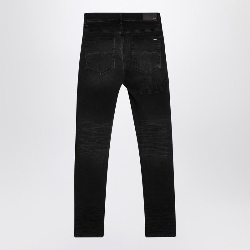 AMIRI Vintage Black Skinny Jeans with Logo Embroidery