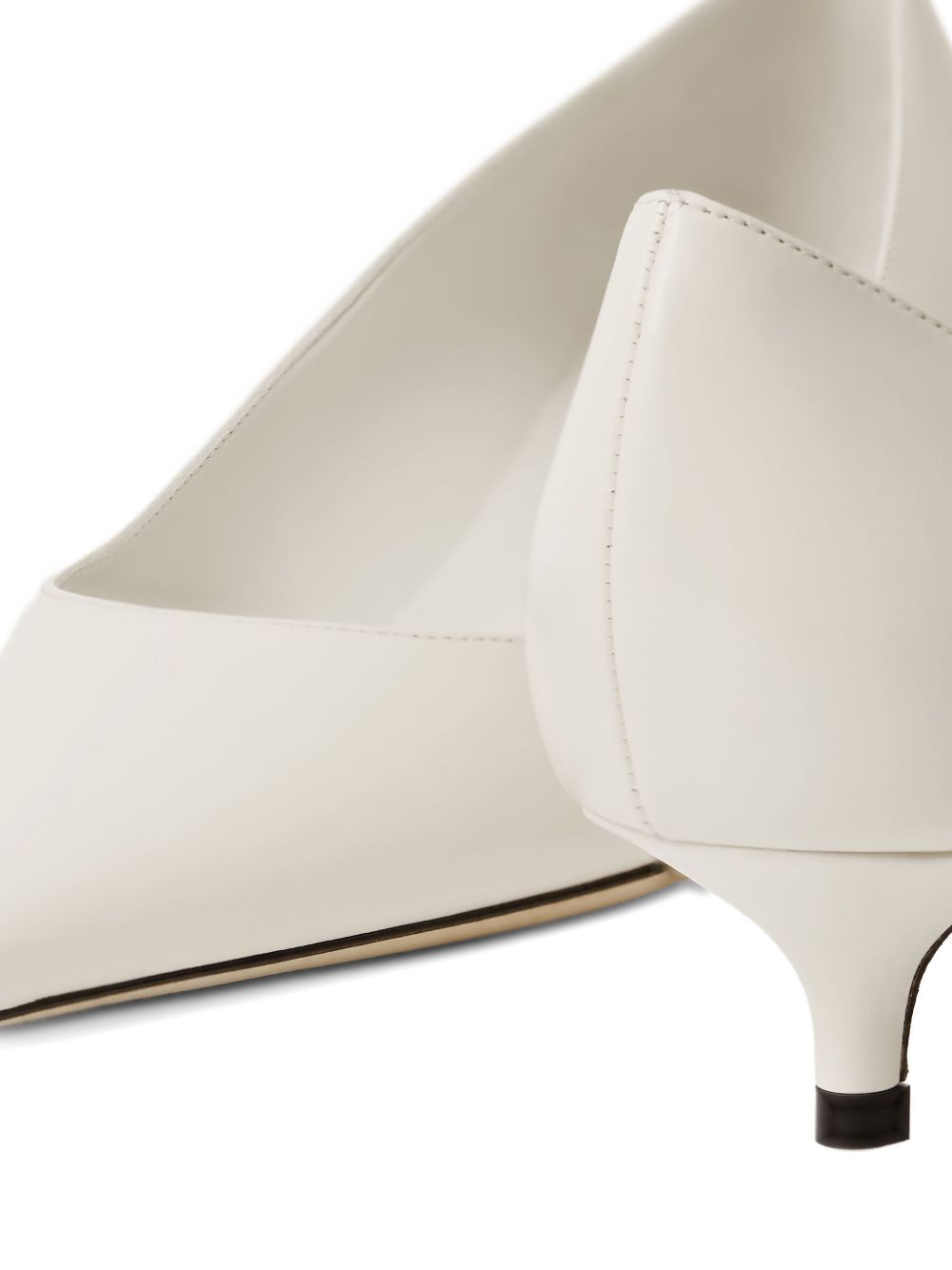 JIMMY CHOO Women’s Slip-On Leather Pumps with Pointed Toe and Kitten Heel