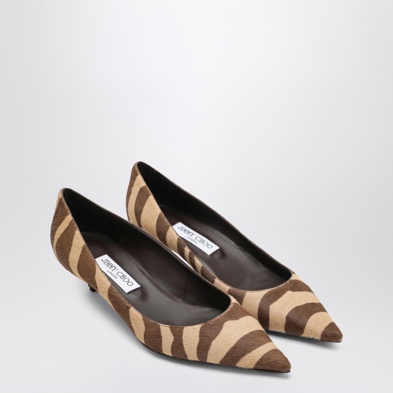 JIMMY CHOO Zebra-Print Pony Hair Pumps