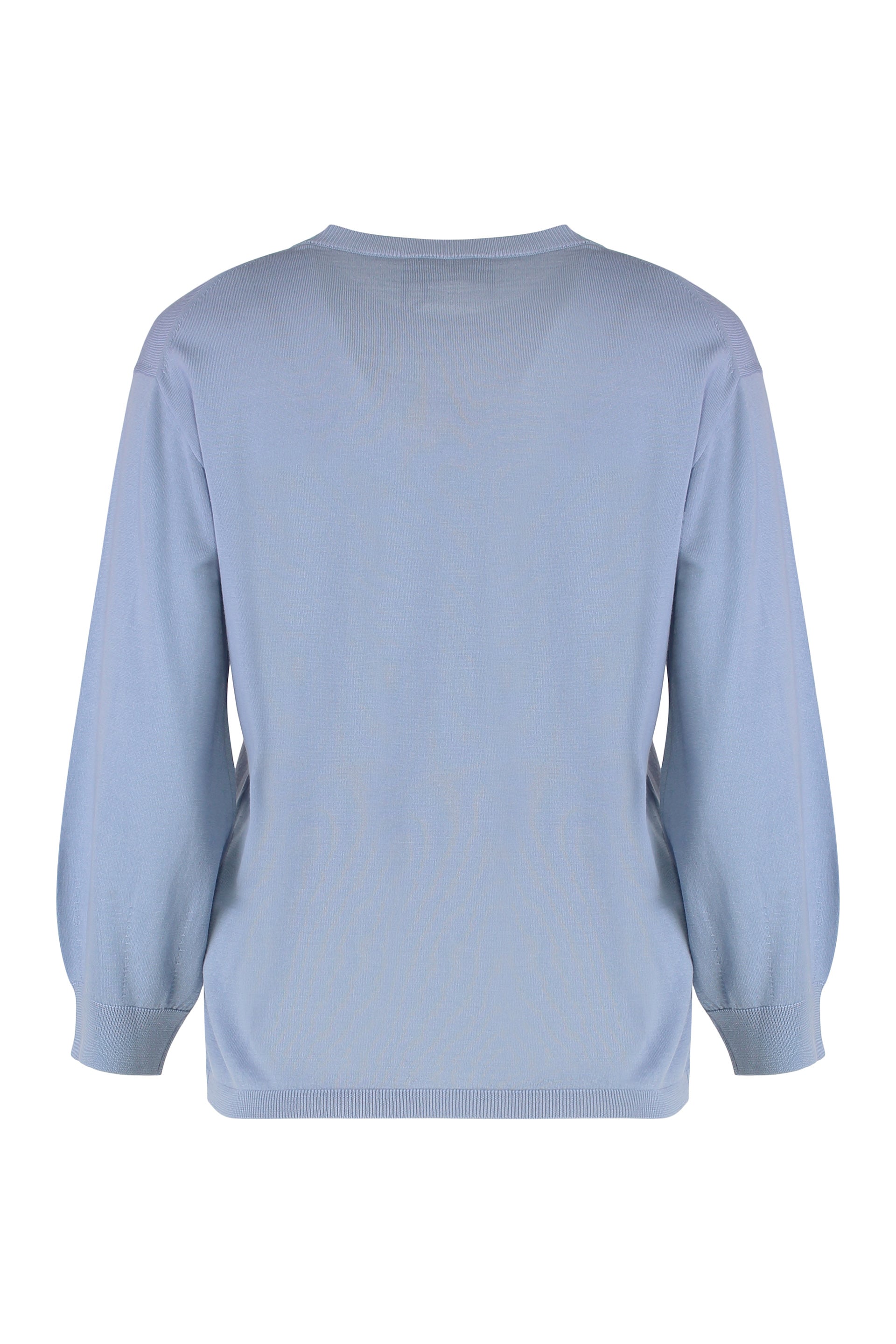 S MAX MARA Virgin Wool Sweater with Ribbed Knit Edges