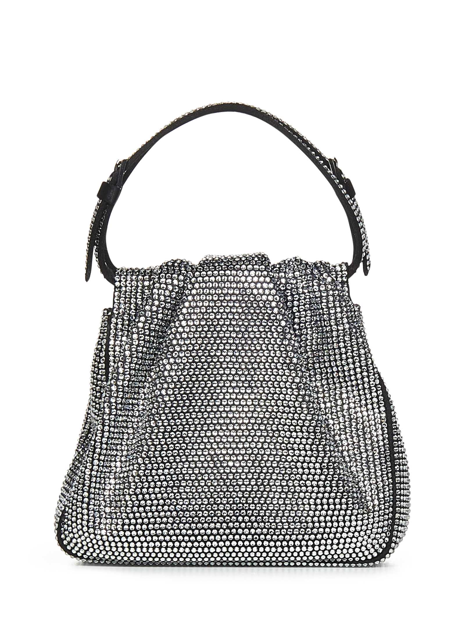 AMINA MUADDI Mini Handbag with All-Over Crystals - 17 cm Height
