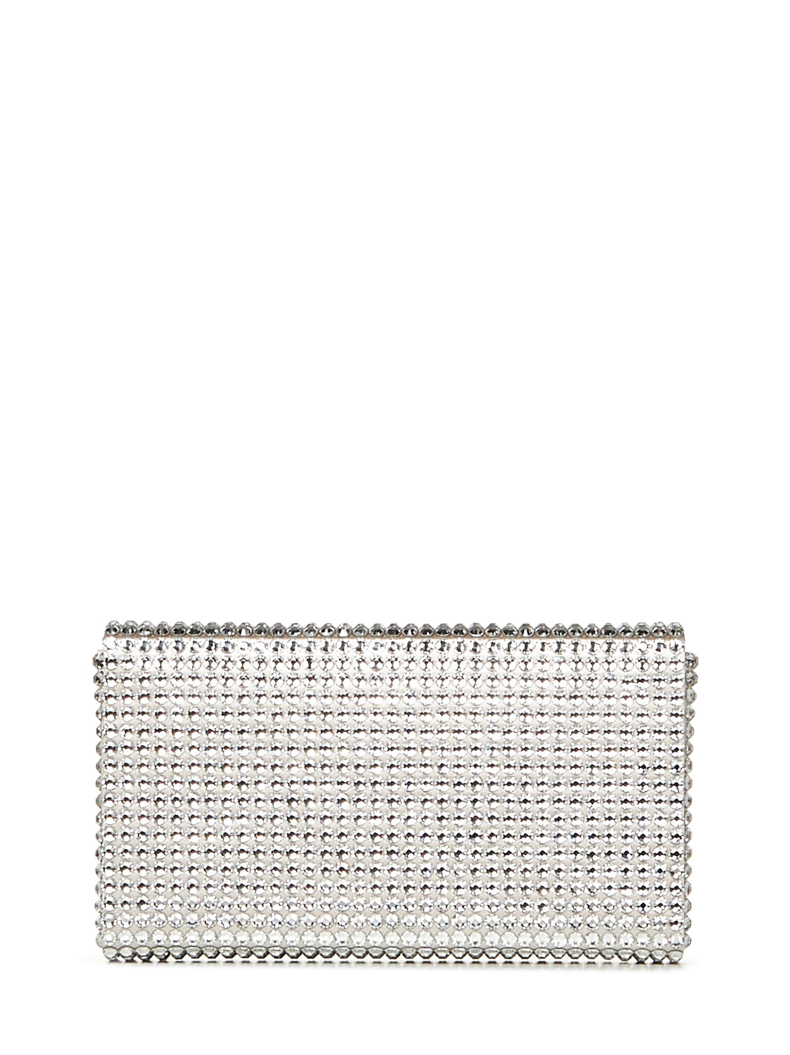 AMINA MUADDI Mini Satin Clutch with Crystal Embellishments - Dimensions: 29.5cm x 11cm x 5cm