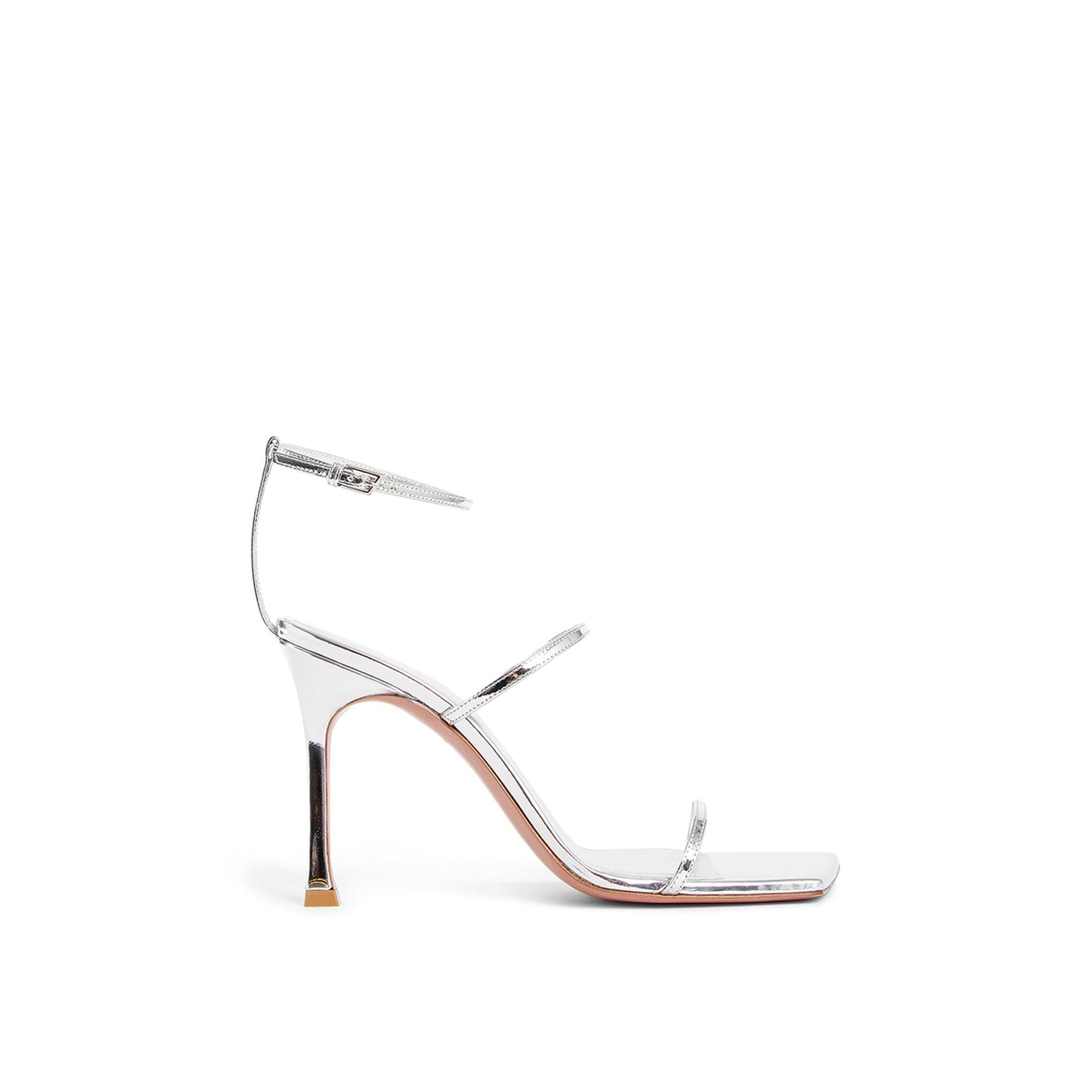 AMINA MUADDI Maya Mini Leather Sandals with Adjustable Ankle Strap and 9.5 cm Heel
