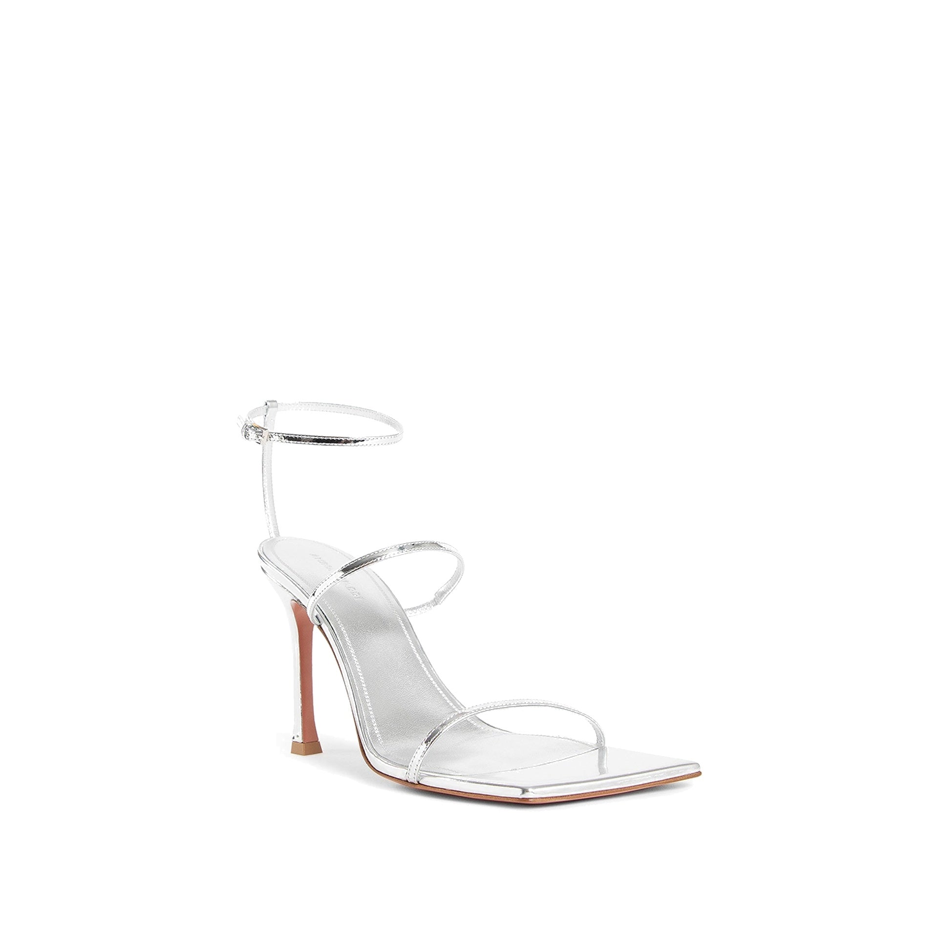 AMINA MUADDI Maya Mini Leather Sandals with Adjustable Ankle Strap and 9.5 cm Heel