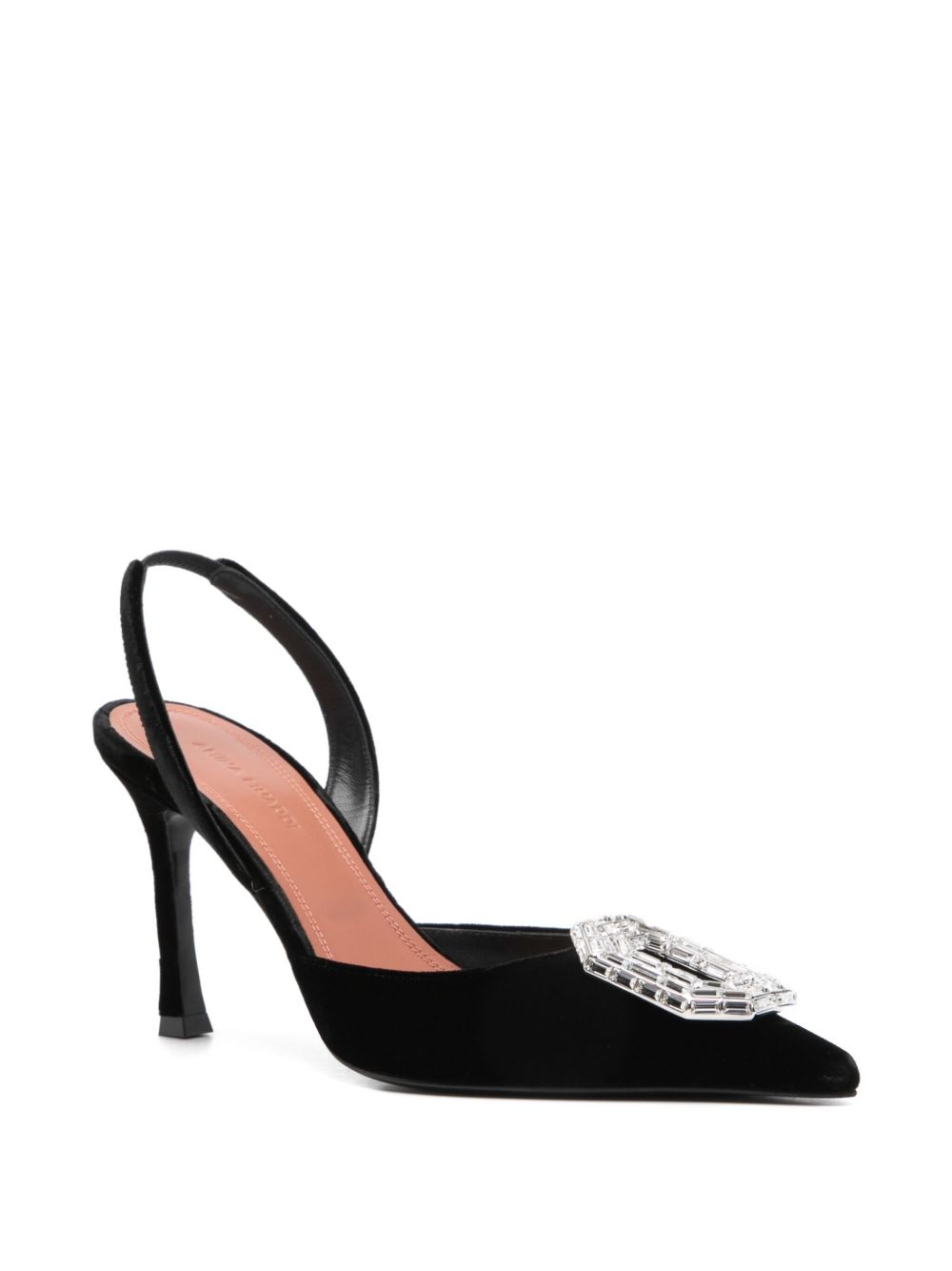 AMINA MUADDI Slingback Pumps with Jewel Brooch